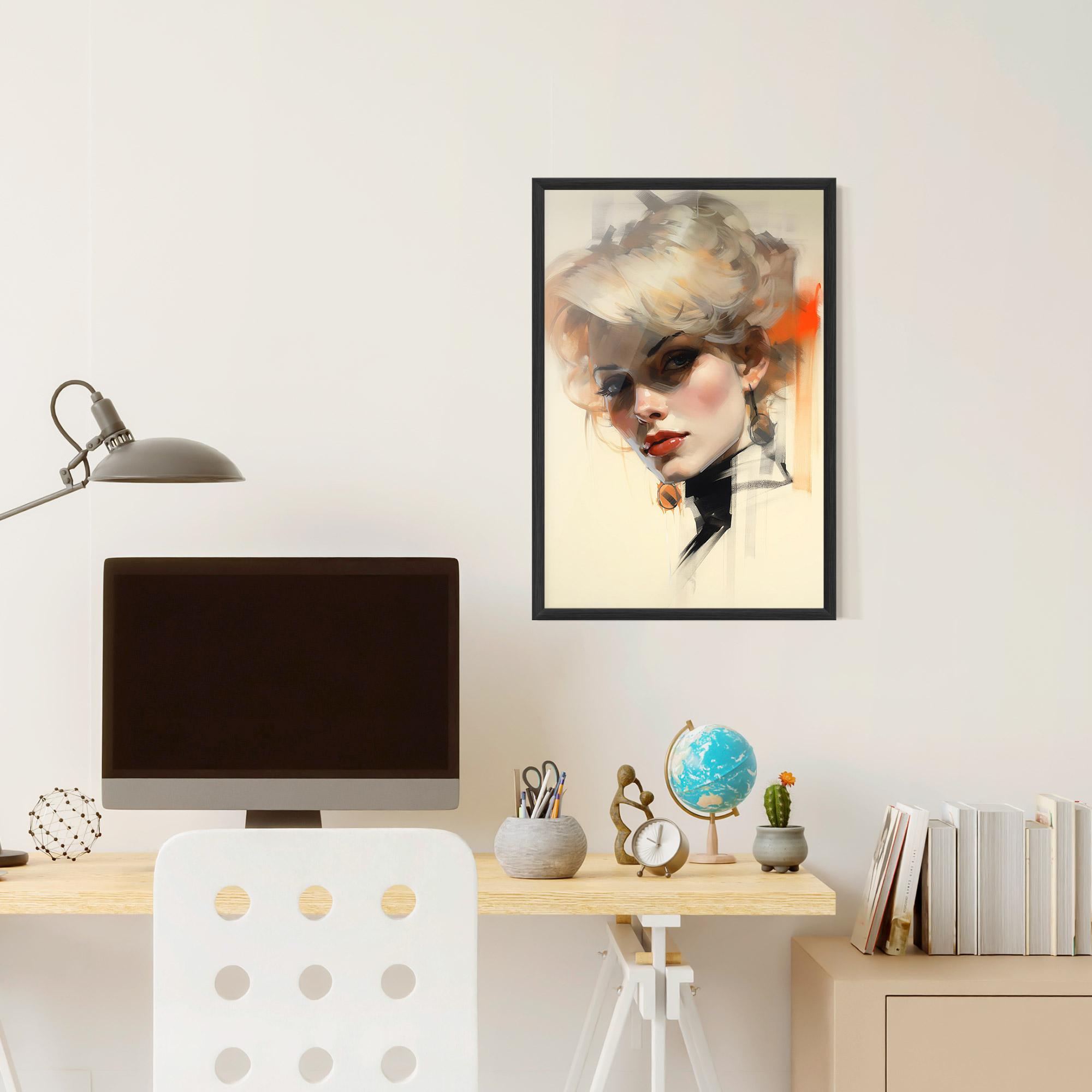 Poster Înrămat Rockabilly Blonde Girl mockup 6
