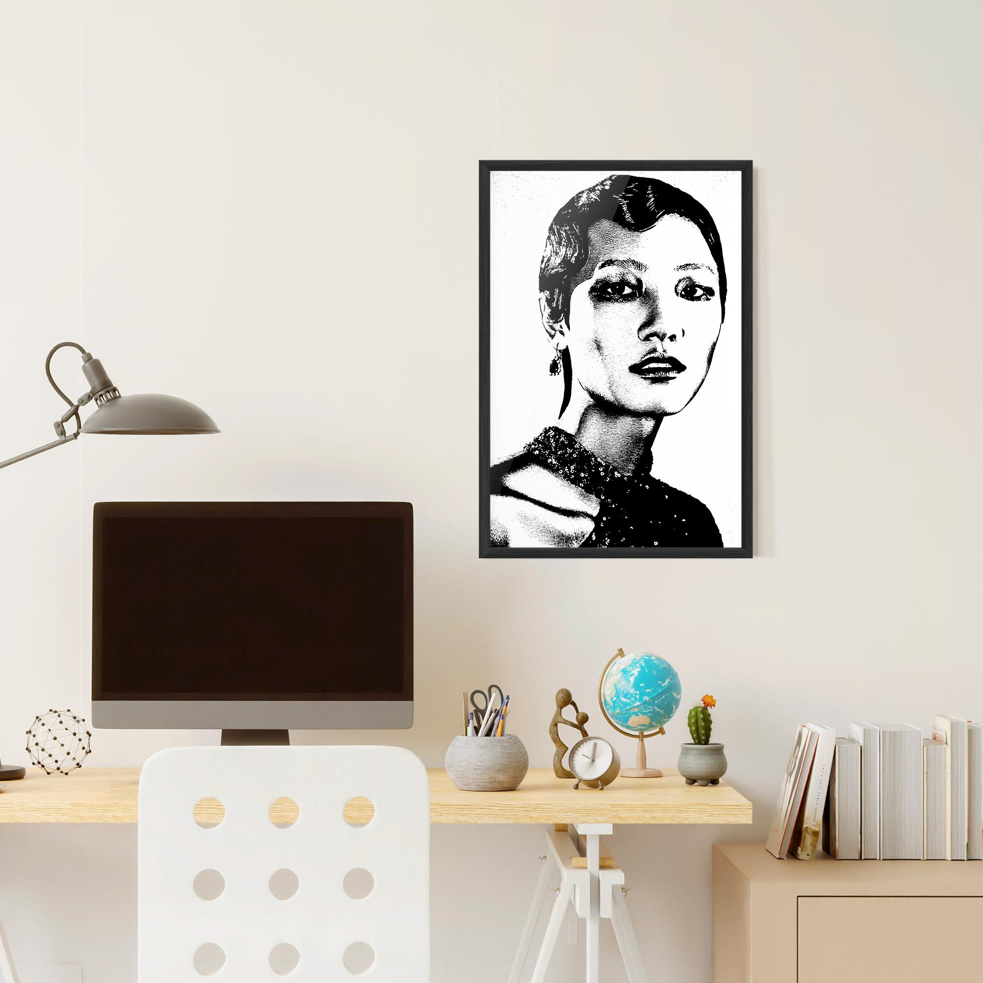 Poster Înrămat White Black Portrait mockup 6