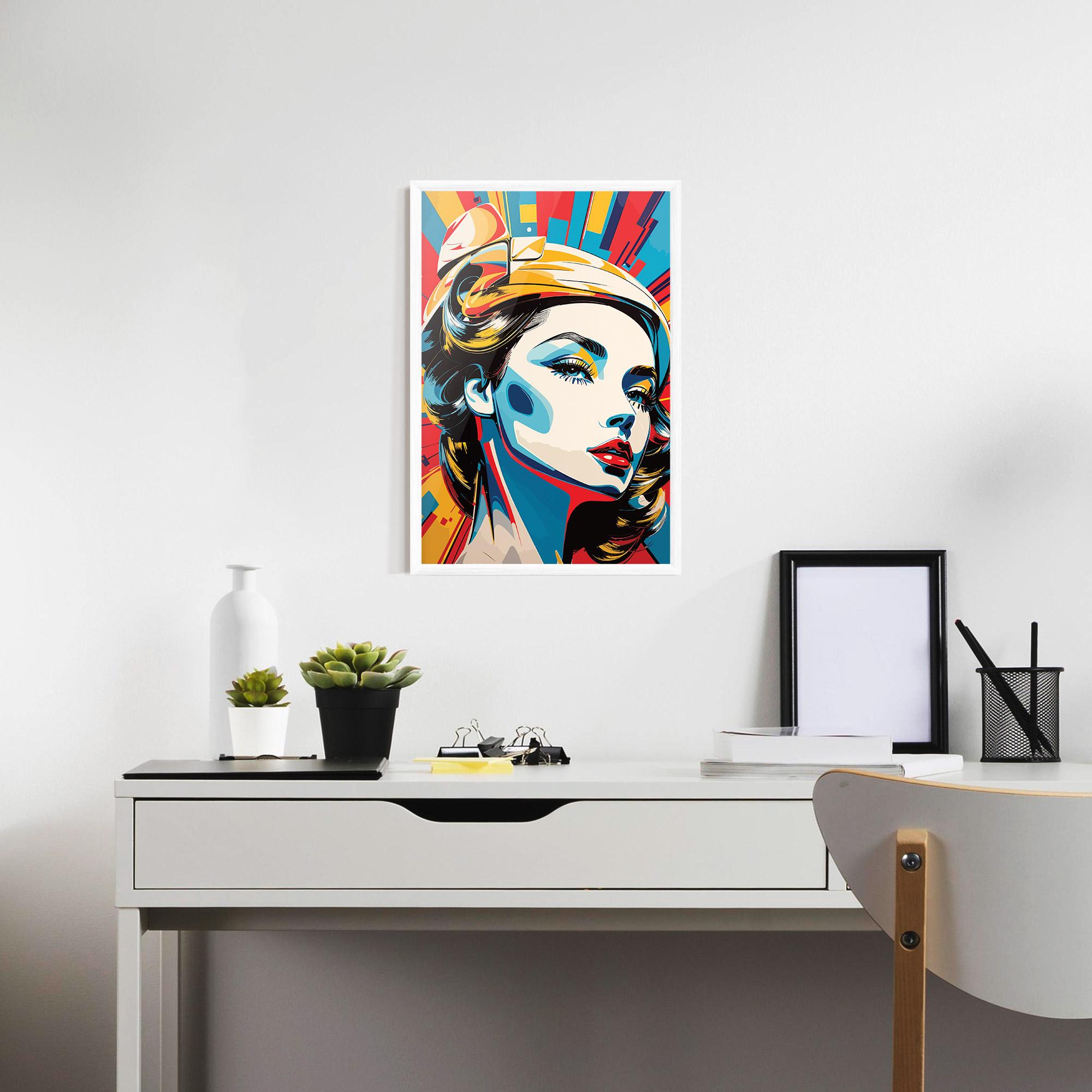 Poster Înrămat Colorful Portrait Lady mockup 7