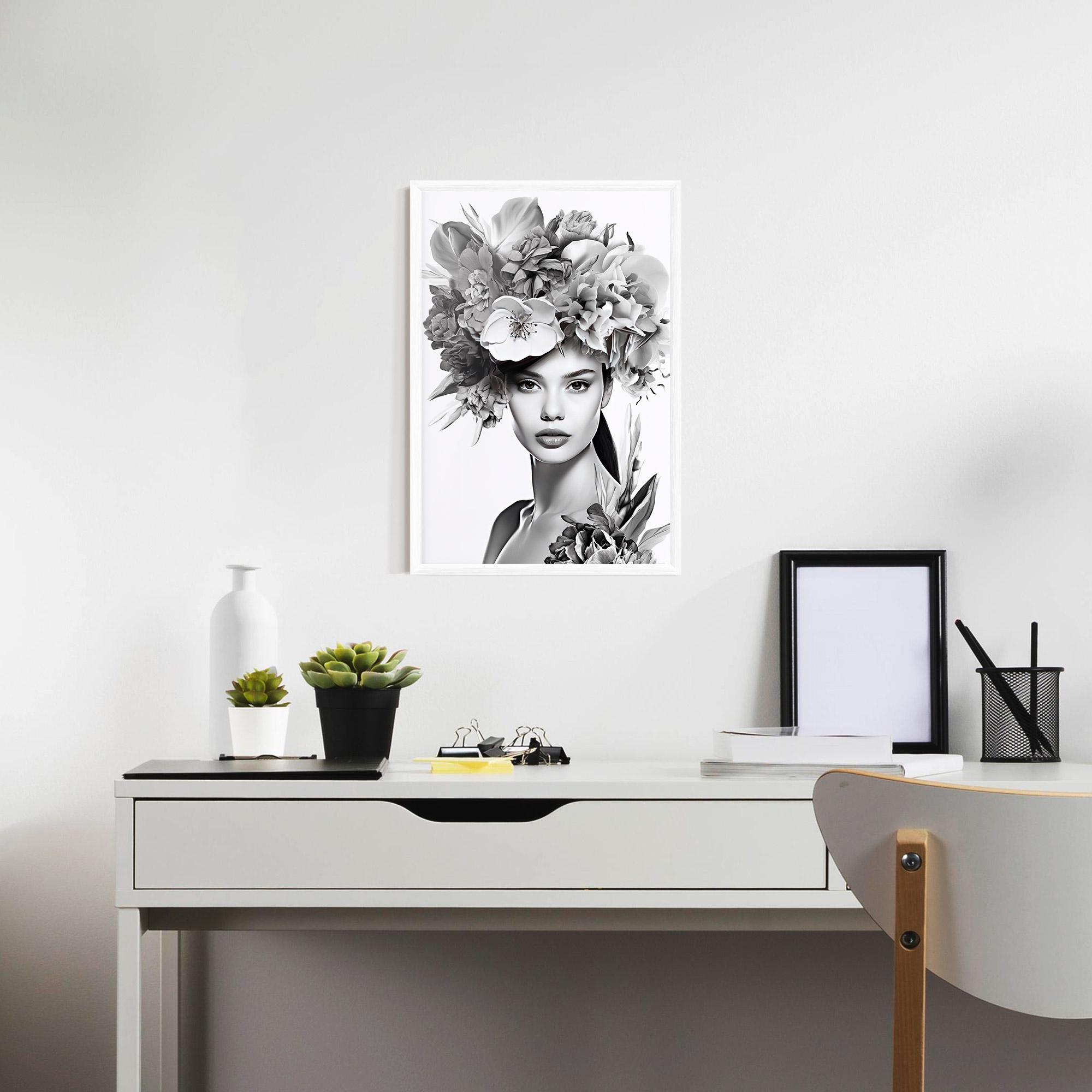 Poster Înrămat Flower Crown Woman mockup 7