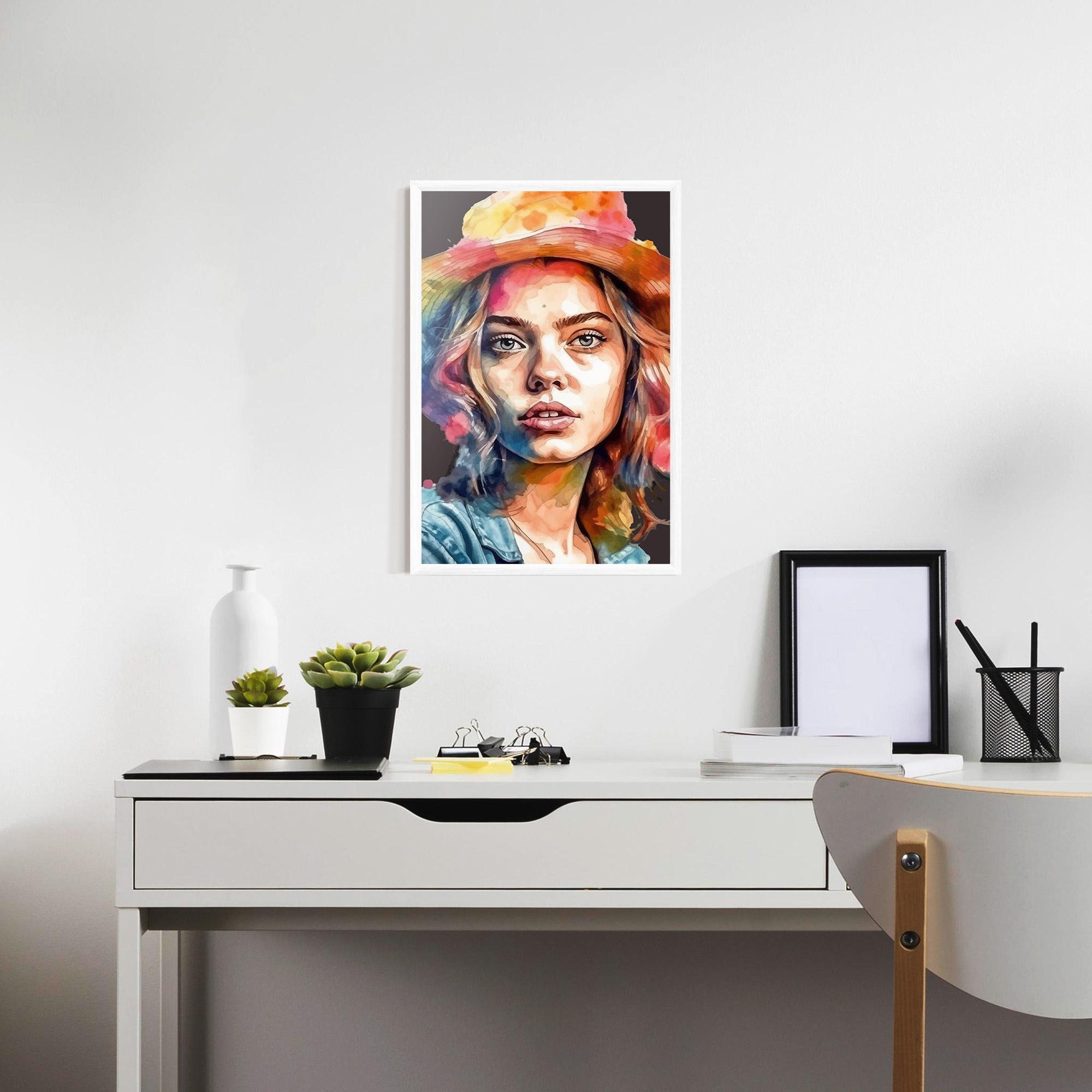 Poster Înrămat Hat Portrait Girl mockup 7