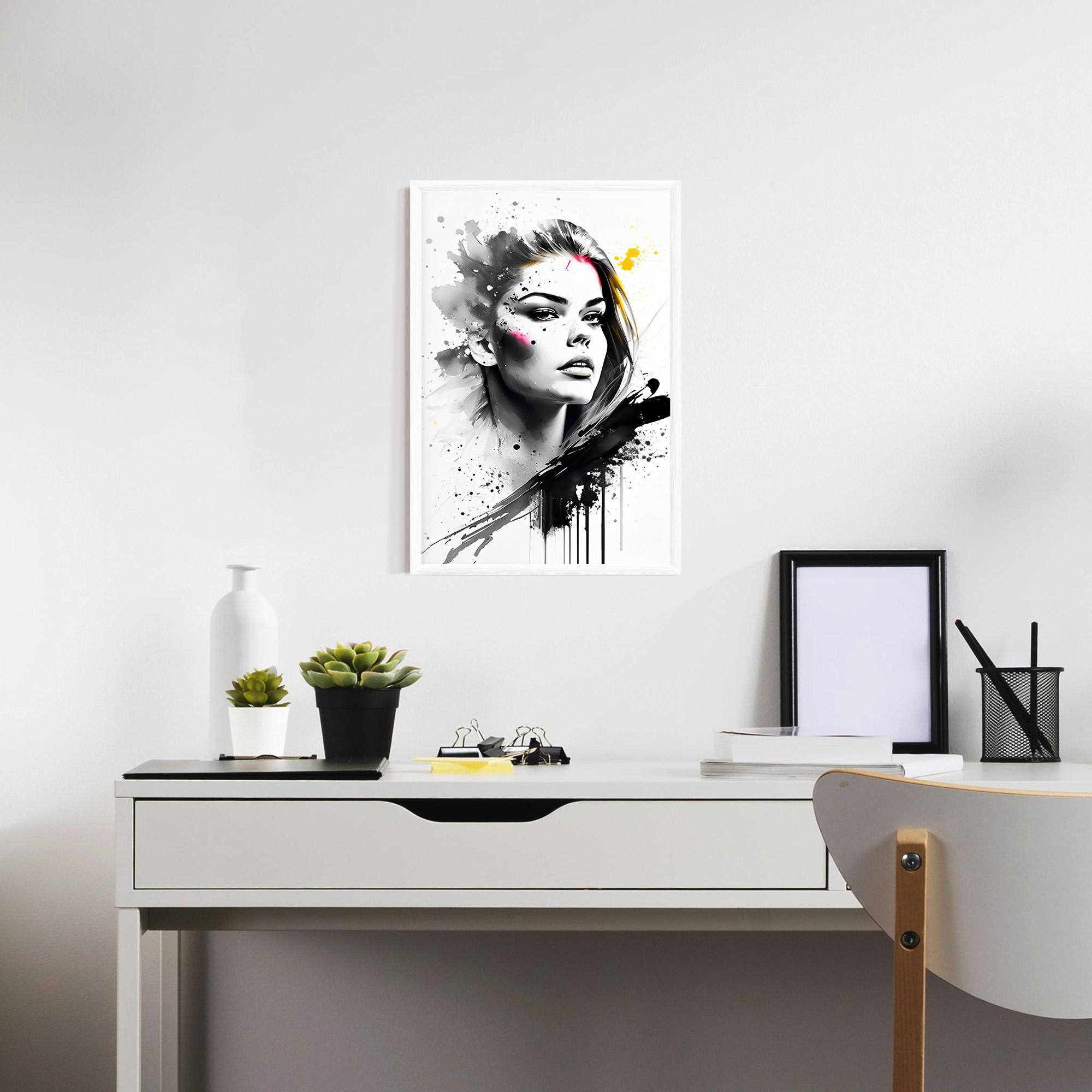 Poster Înrămat Ink Splash Portrait mockup 7