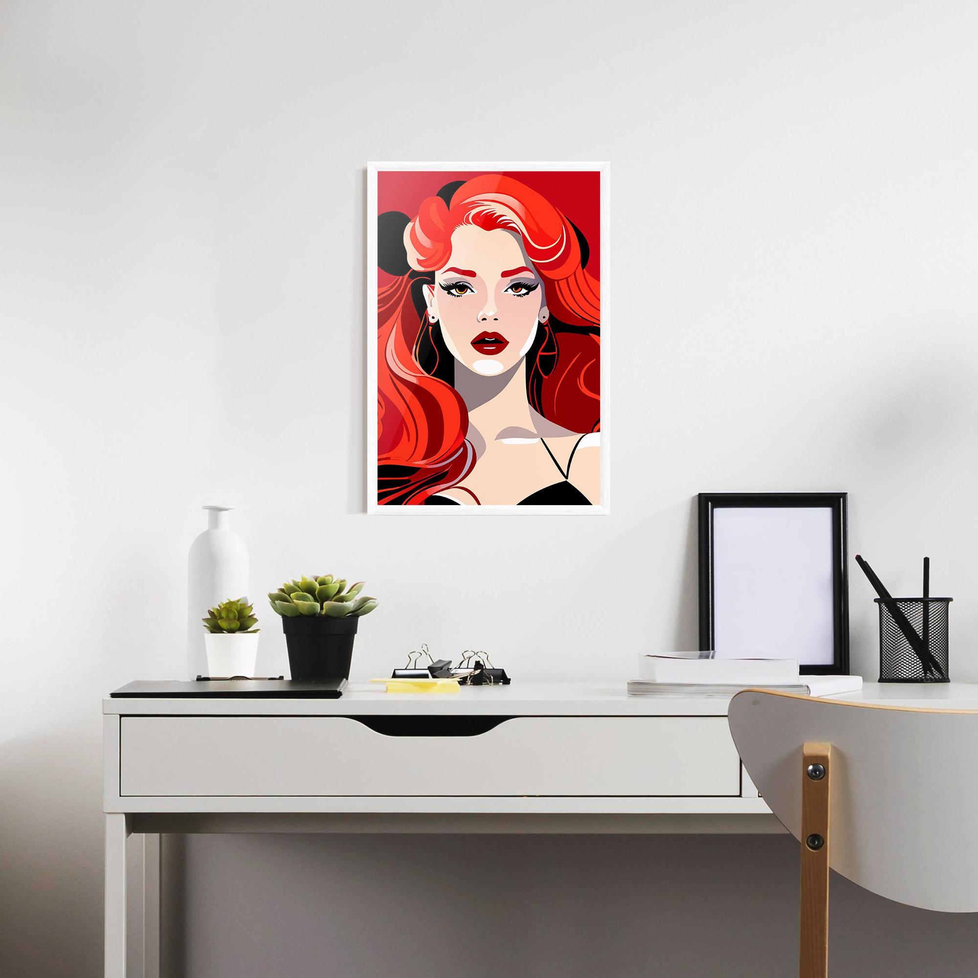 Poster Înrămat Red Hair Portrait mockup 7