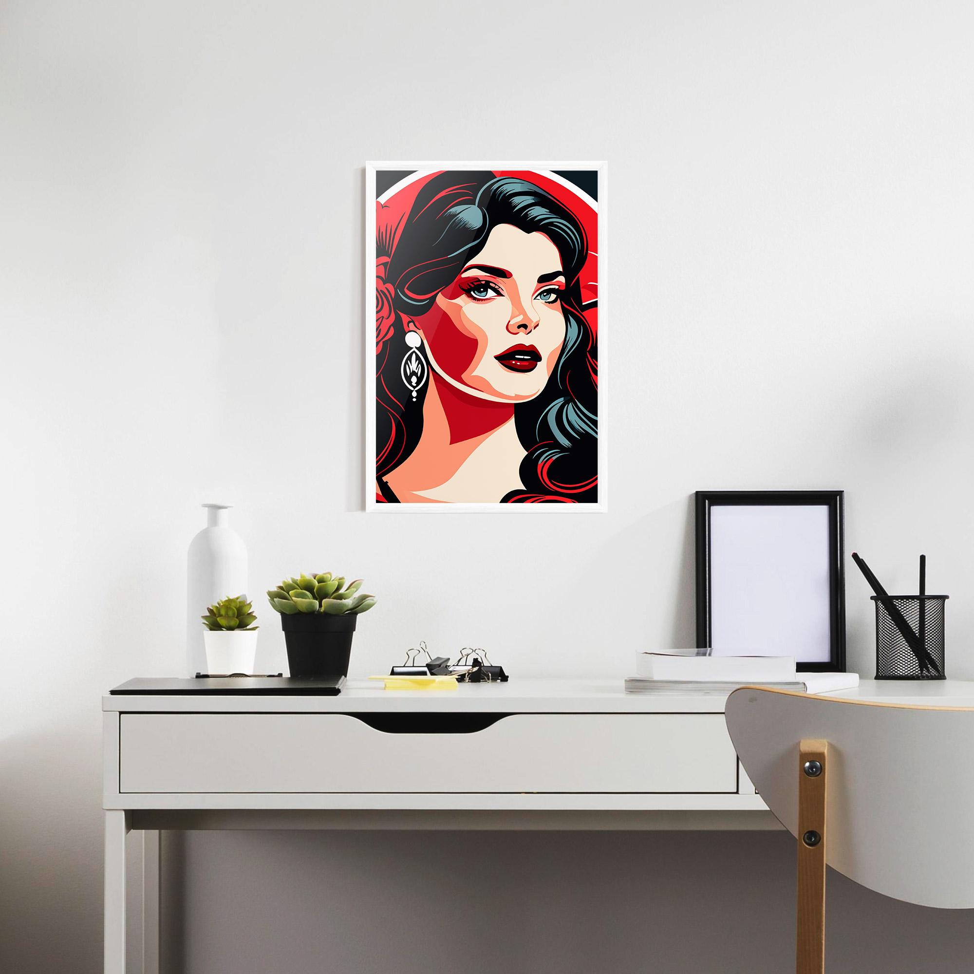 Poster Înrămat Red Light Portrait mockup 7