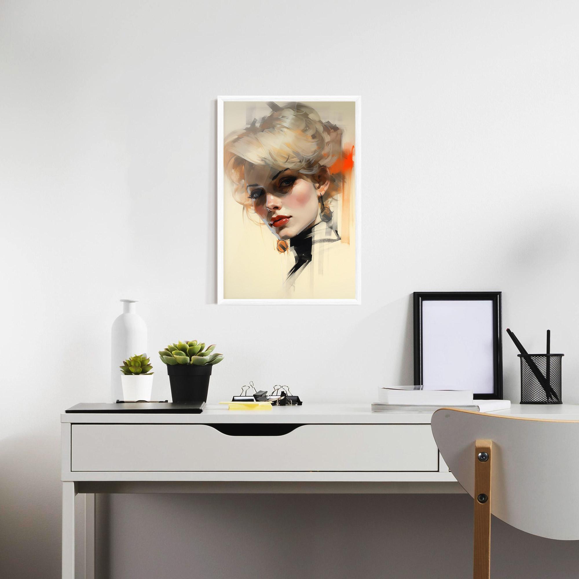 Poster Înrămat Rockabilly Blonde Girl mockup 7