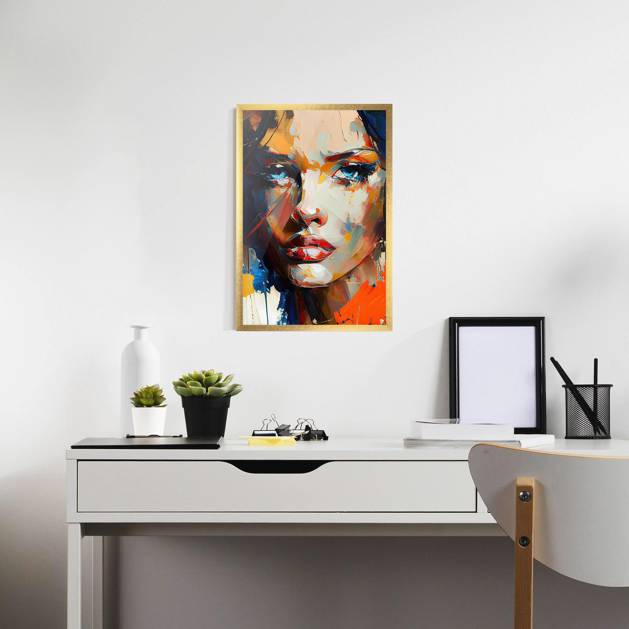 Poster Înrămat Beautiful Brunette Woman mockup 7