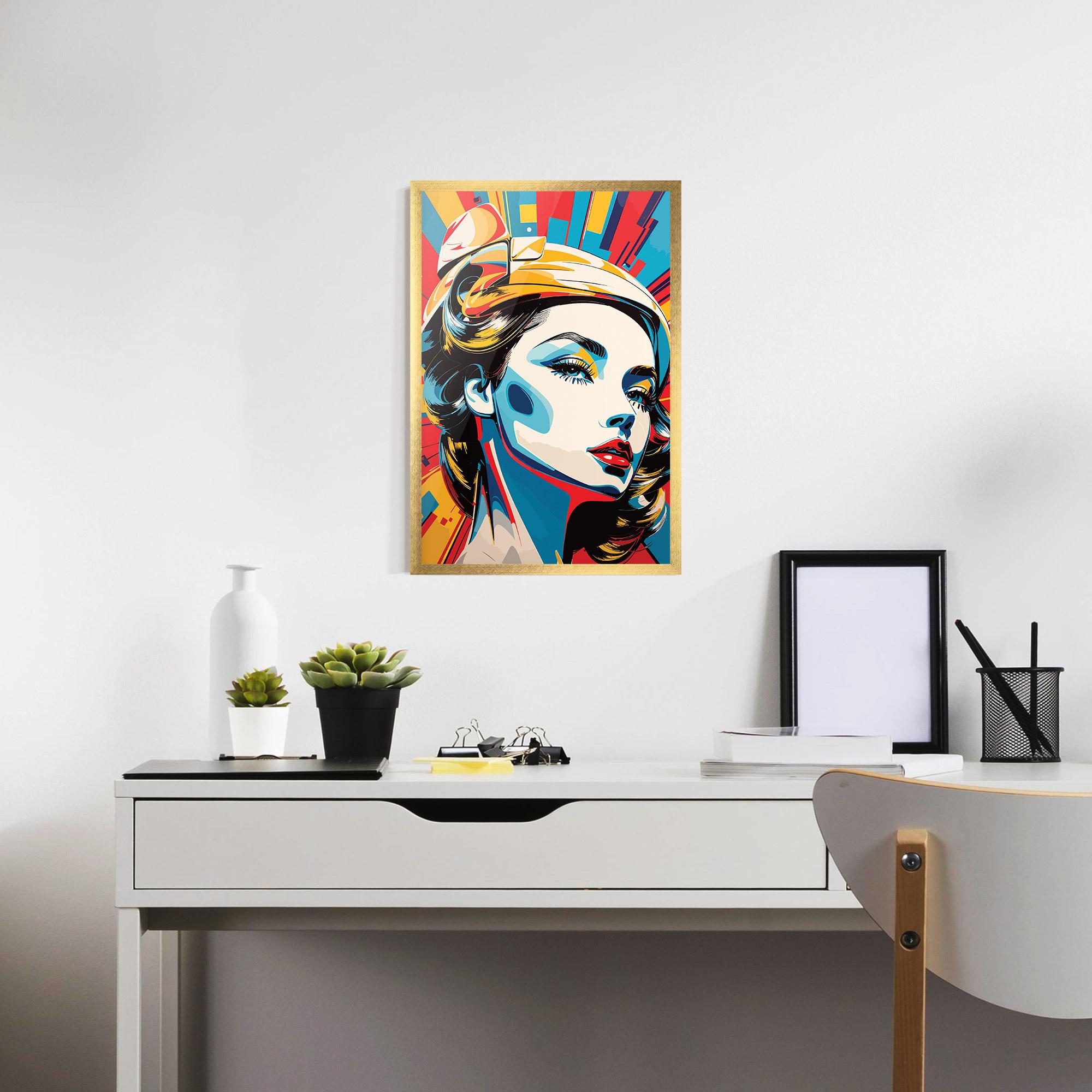 Poster Înrămat Colorful Portrait Lady mockup 7