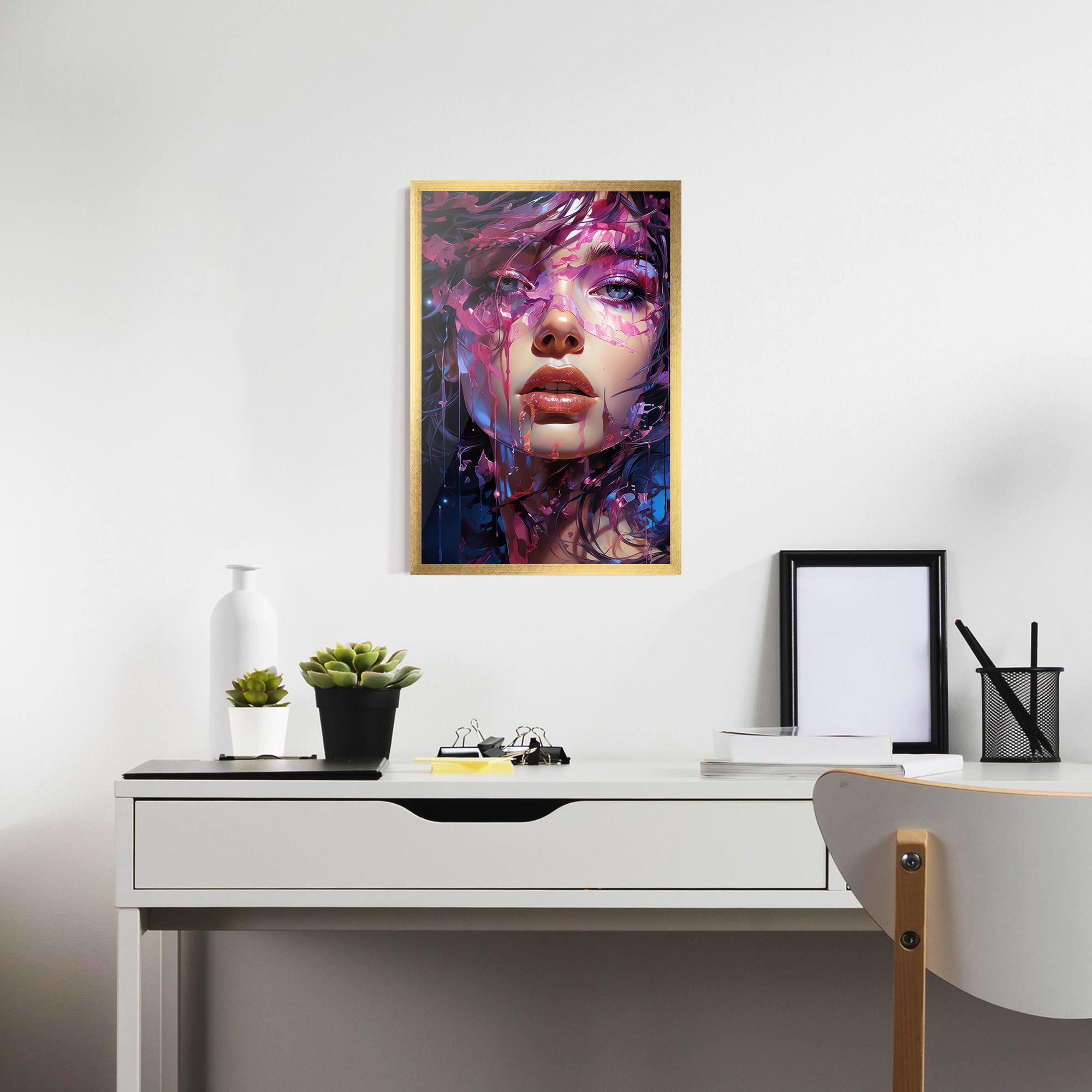 Poster Înrămat Cute Purple Girl mockup 7