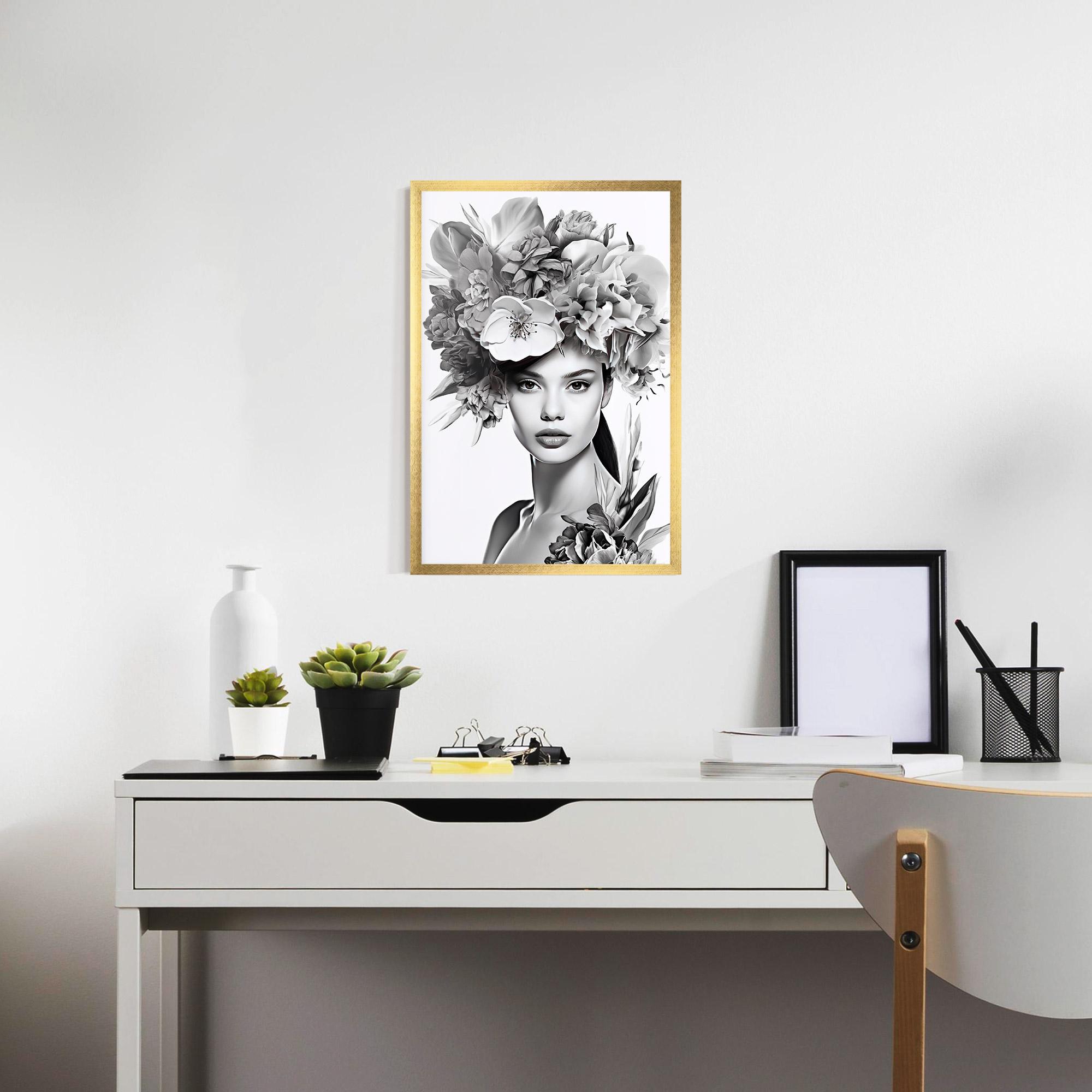 Poster Înrămat Flower Crown Woman mockup 7