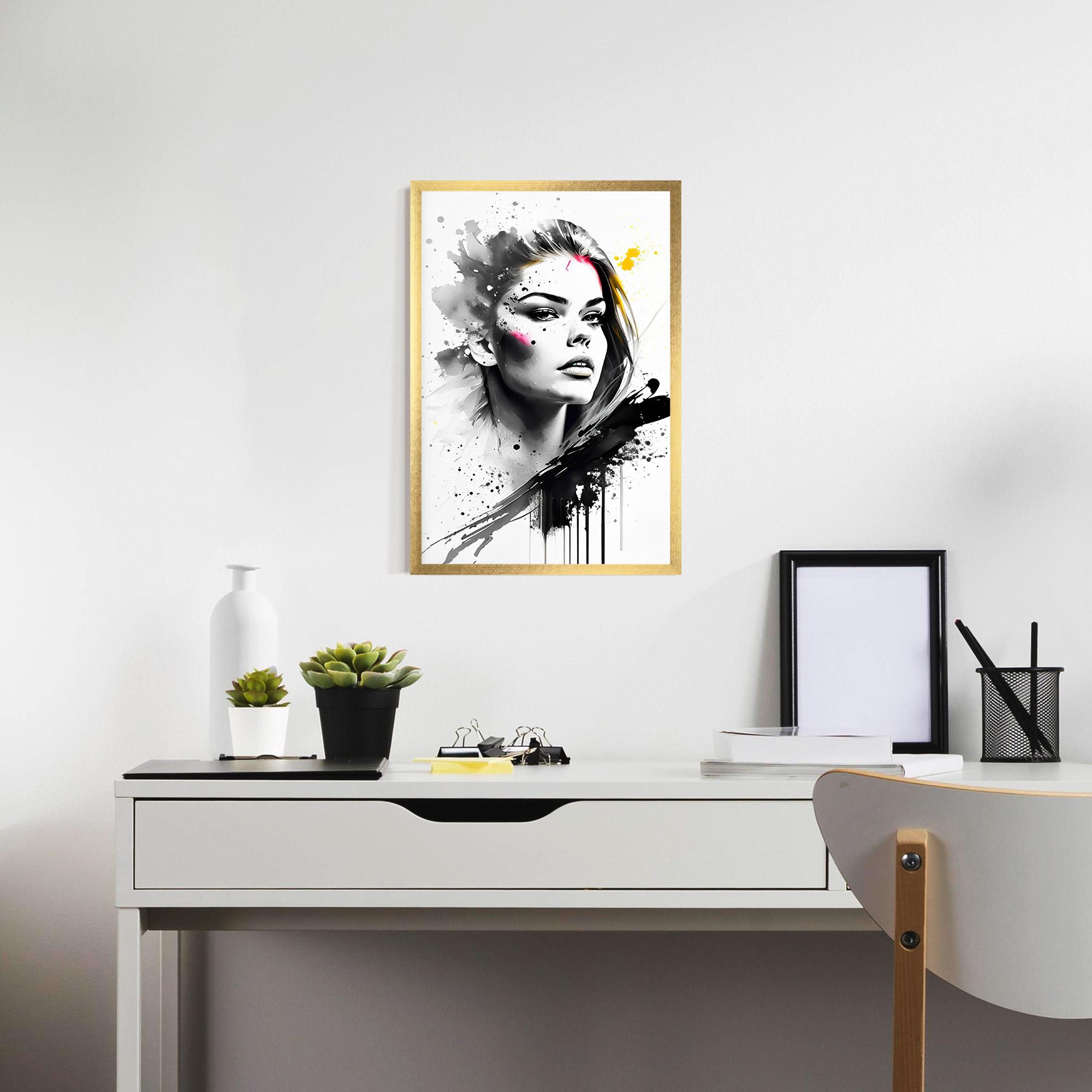Poster Înrămat Ink Splash Portrait mockup 7