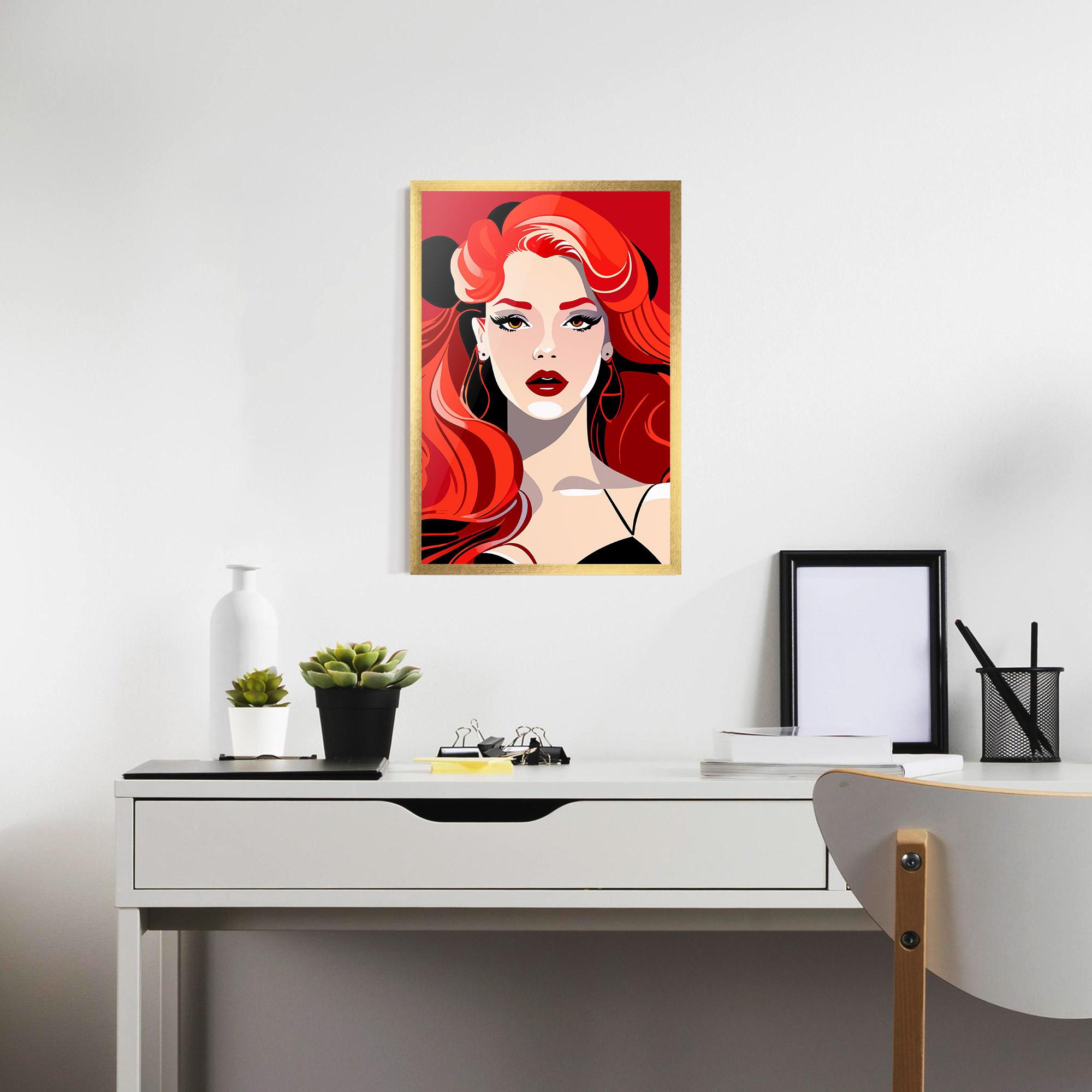 Poster Înrămat Red Hair Portrait mockup 7