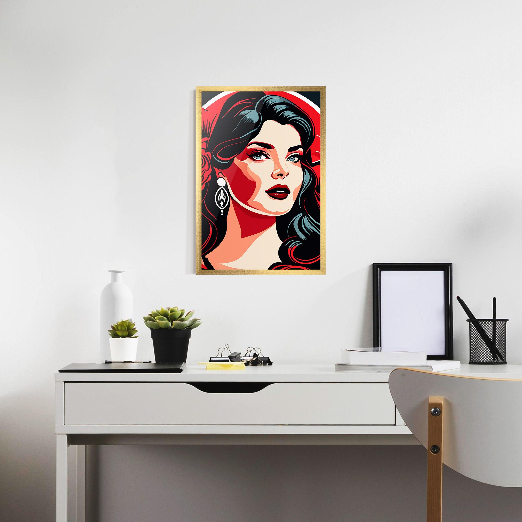 Poster Înrămat Red Light Portrait mockup 7