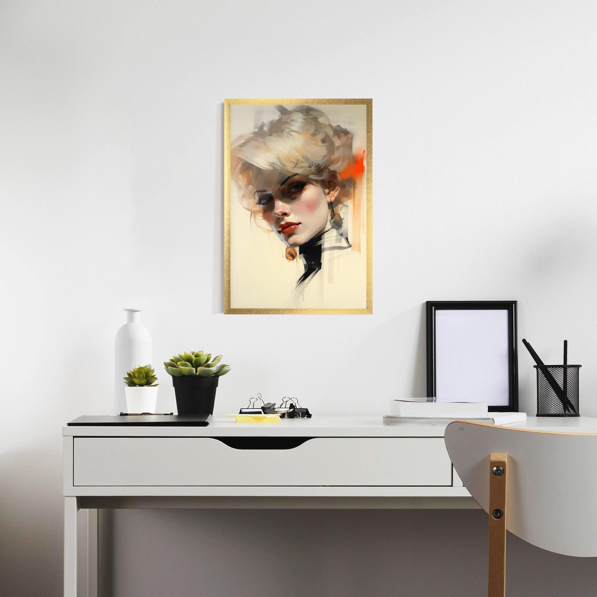 Poster Înrămat Rockabilly Blonde Girl mockup 7