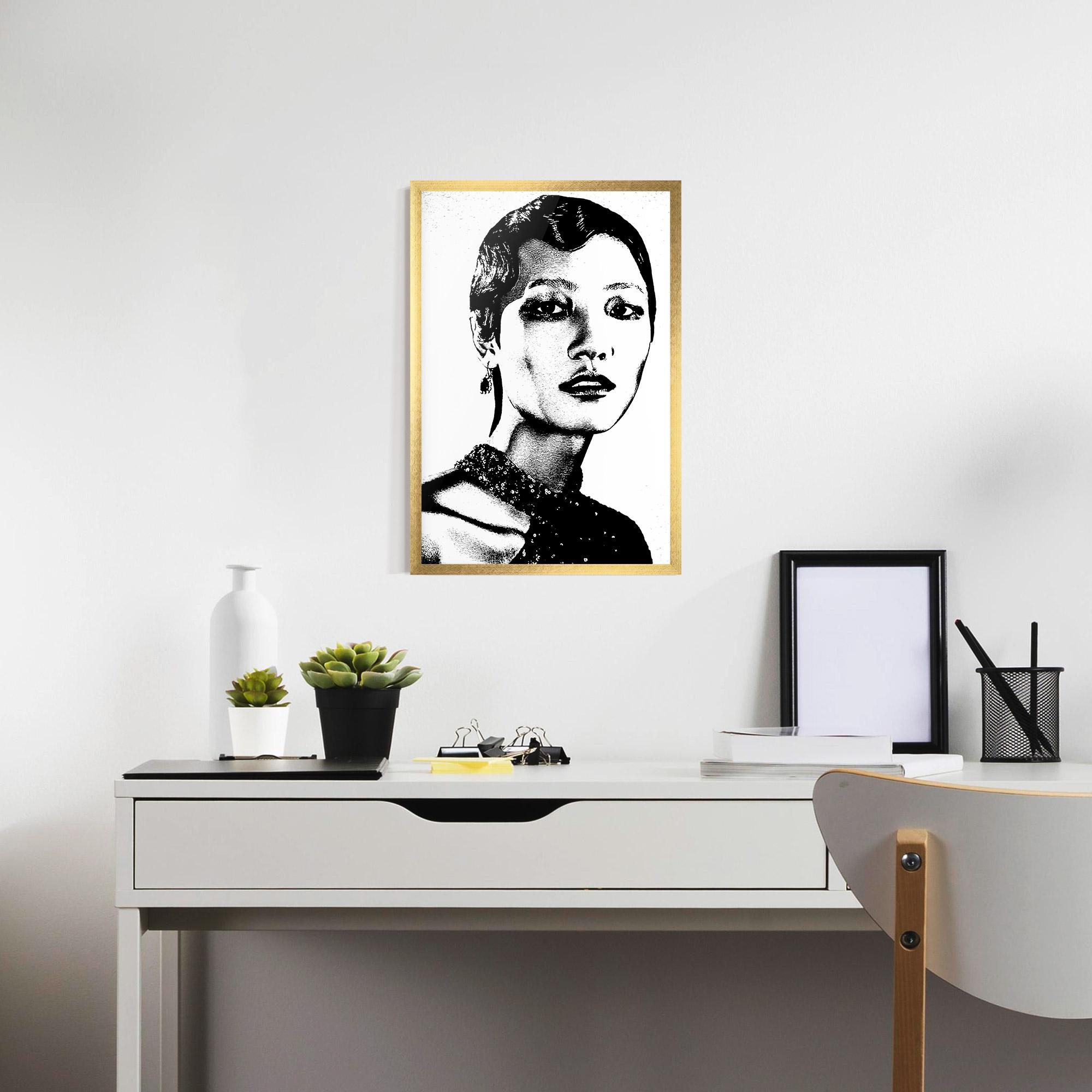 Poster Înrămat White Black Portrait mockup 7