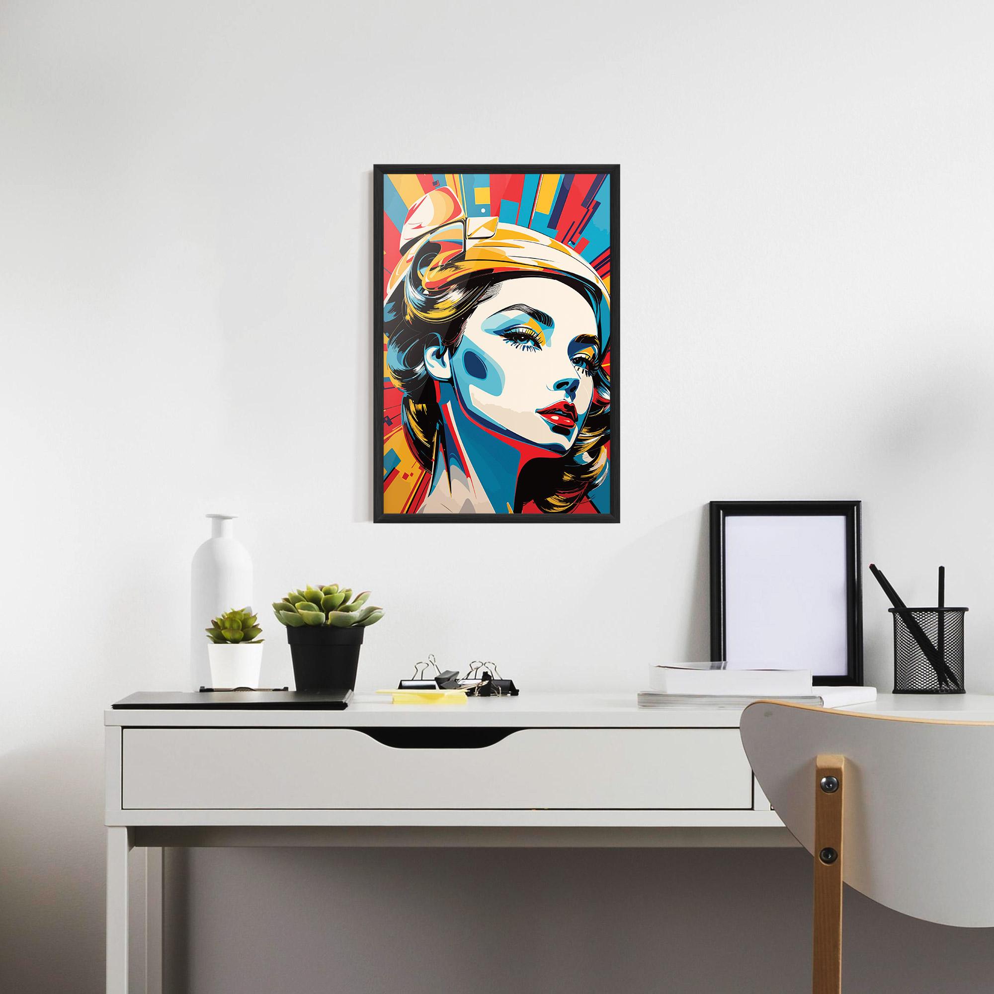 Poster Înrămat Colorful Portrait Lady mockup 7