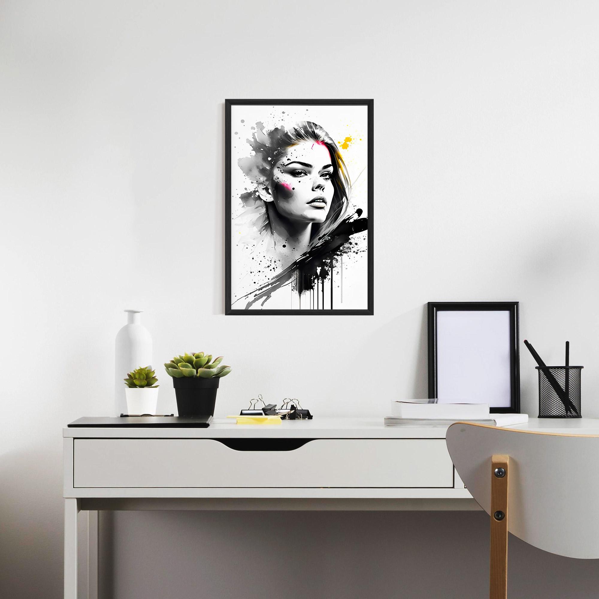 Poster Înrămat Ink Splash Portrait mockup 7