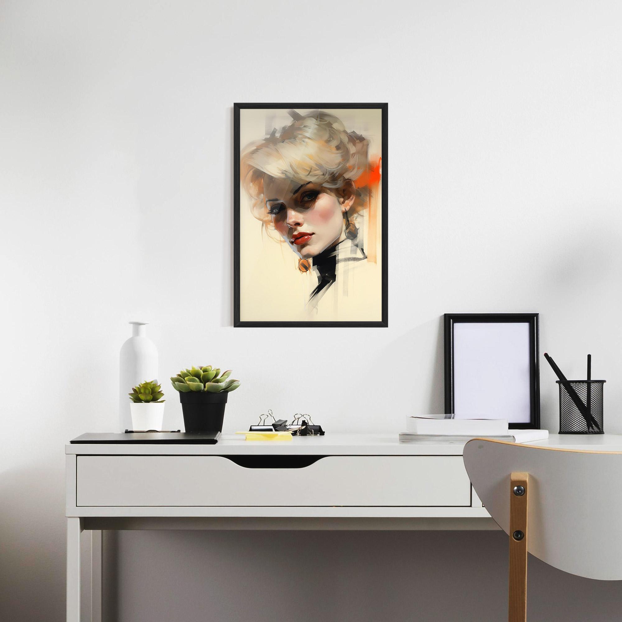 Poster Înrămat Rockabilly Blonde Girl mockup 7