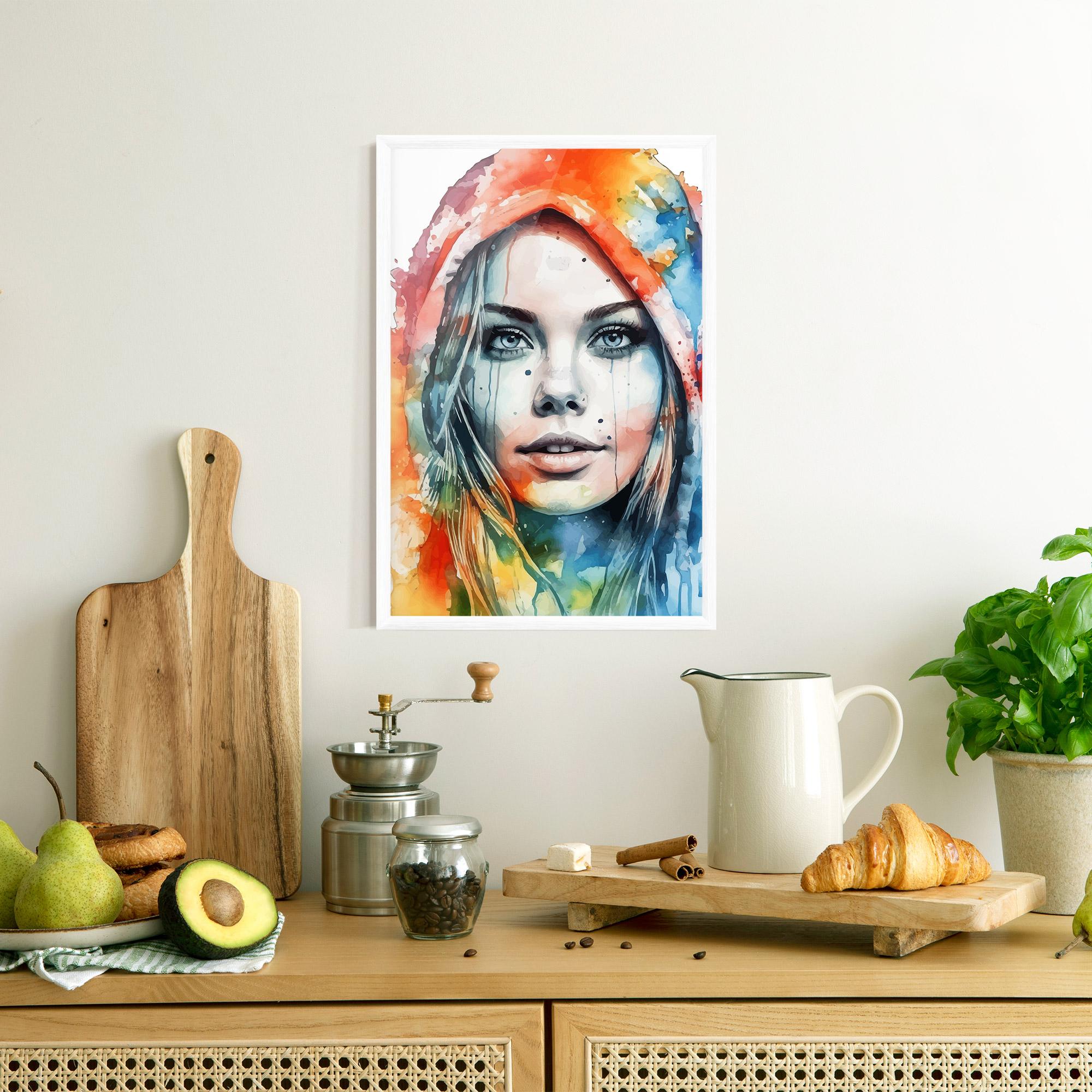 Poster Înrămat Colorful Portrait Art mockup 8