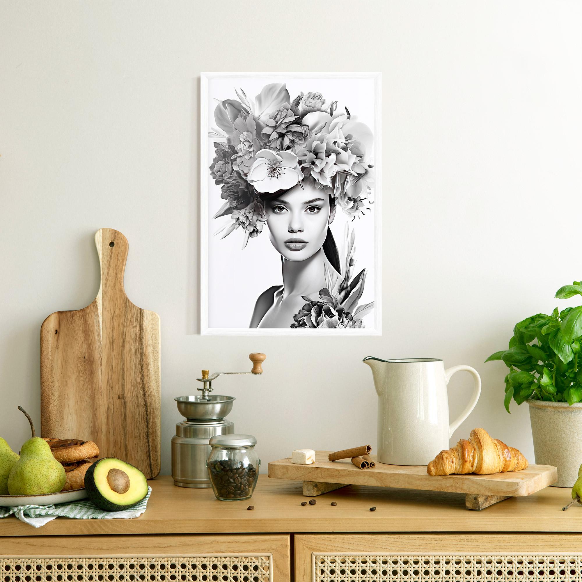 Poster Înrămat Flower Crown Woman mockup 8