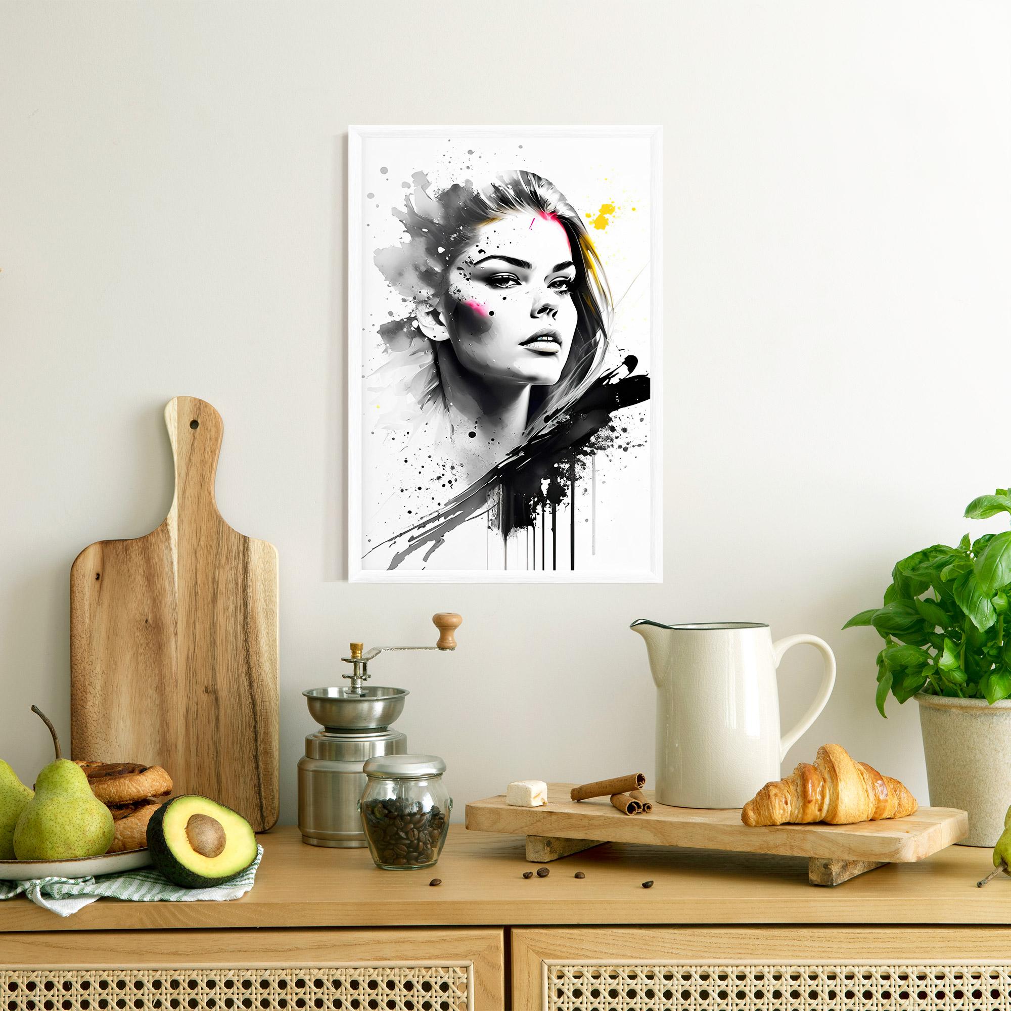 Poster Înrămat Ink Splash Portrait mockup 8