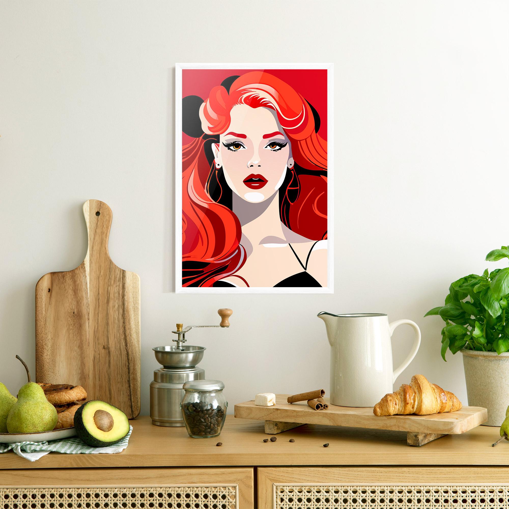 Poster Înrămat Red Hair Portrait mockup 8