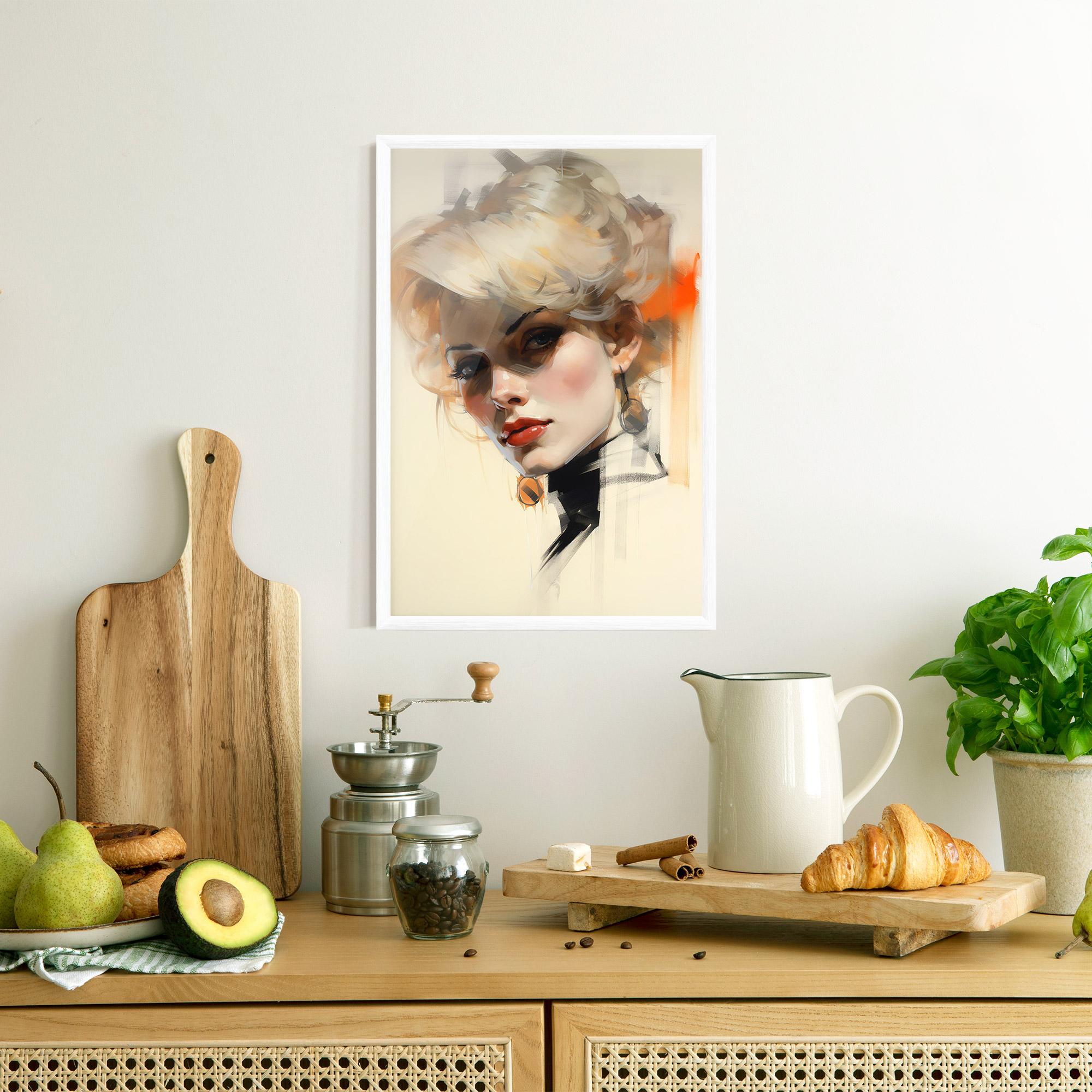 Poster Înrămat Rockabilly Blonde Girl mockup 8