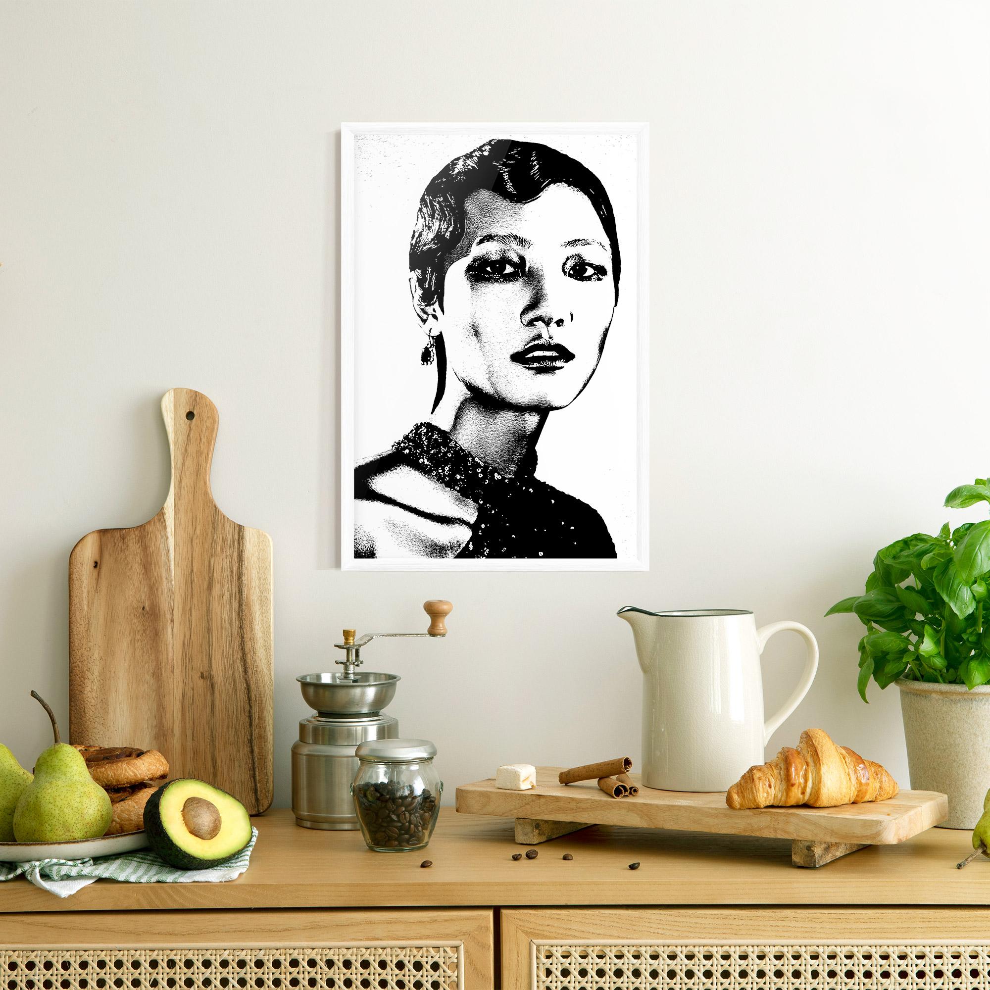 Poster Înrămat White Black Portrait mockup 8