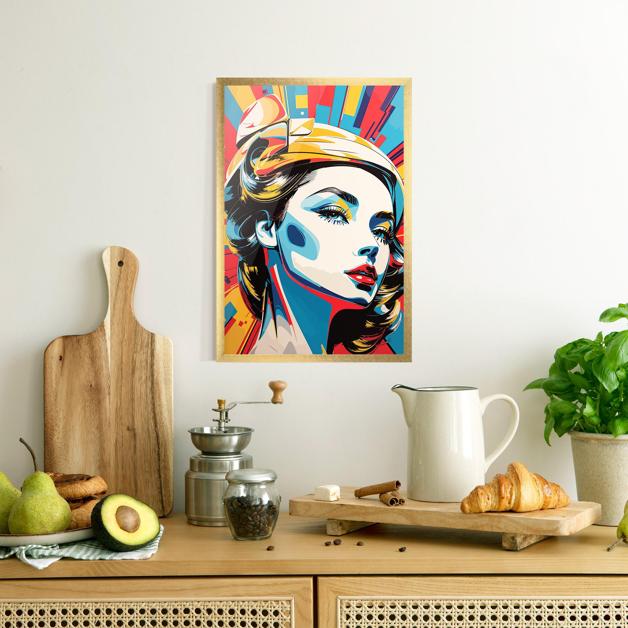 Poster Înrămat Colorful Portrait Lady mockup 8