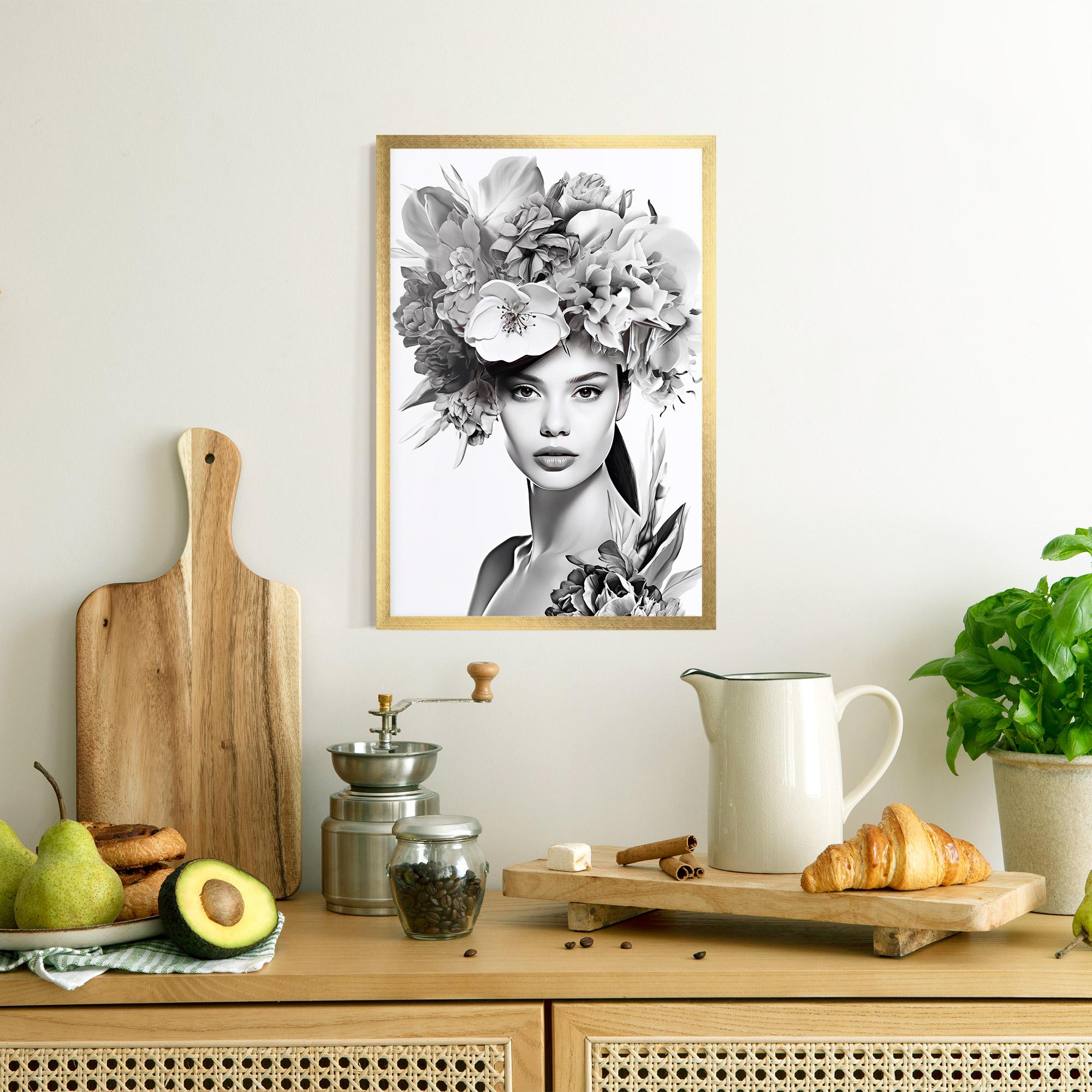 Poster Înrămat Flower Crown Woman mockup 8