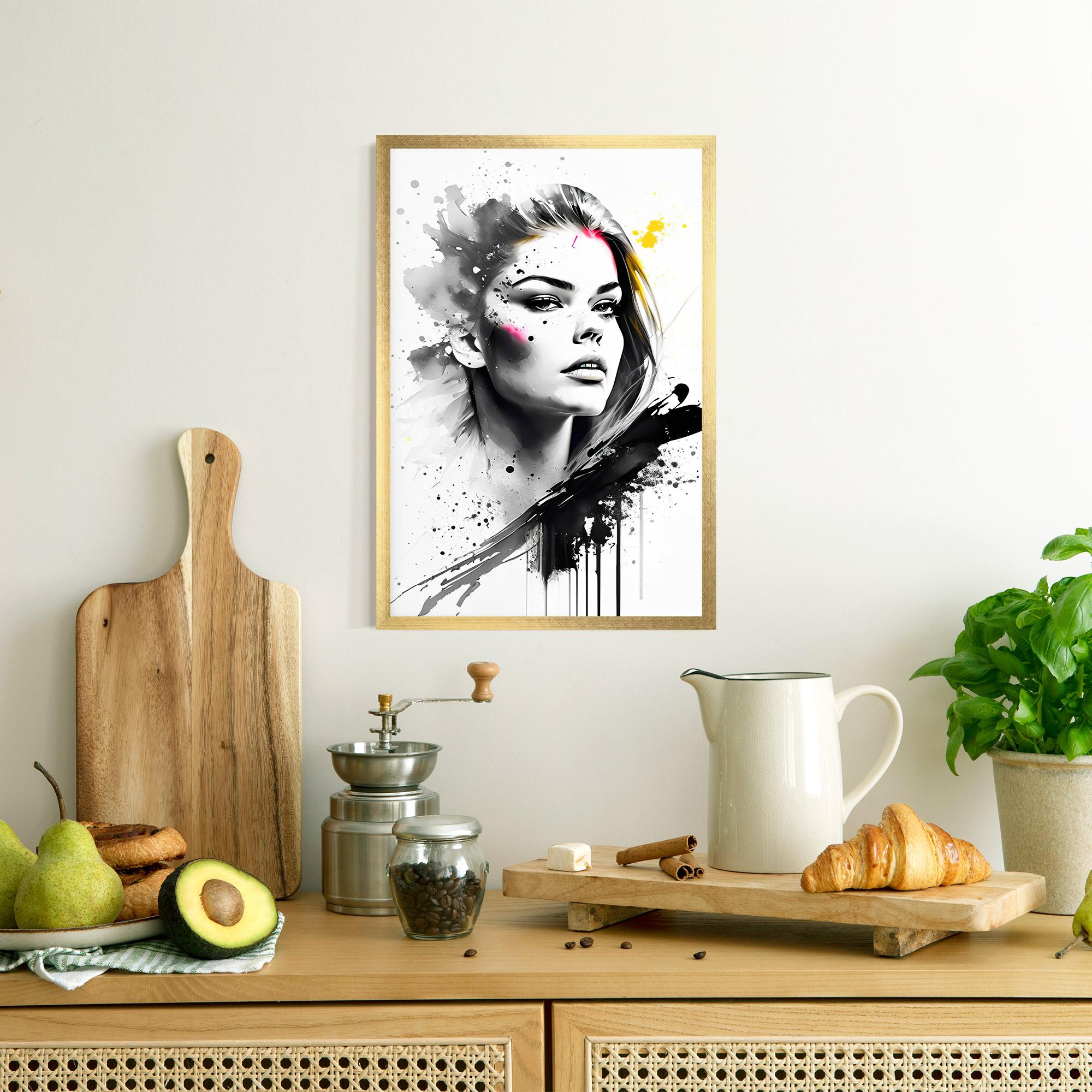 Poster Înrămat Ink Splash Portrait mockup 8