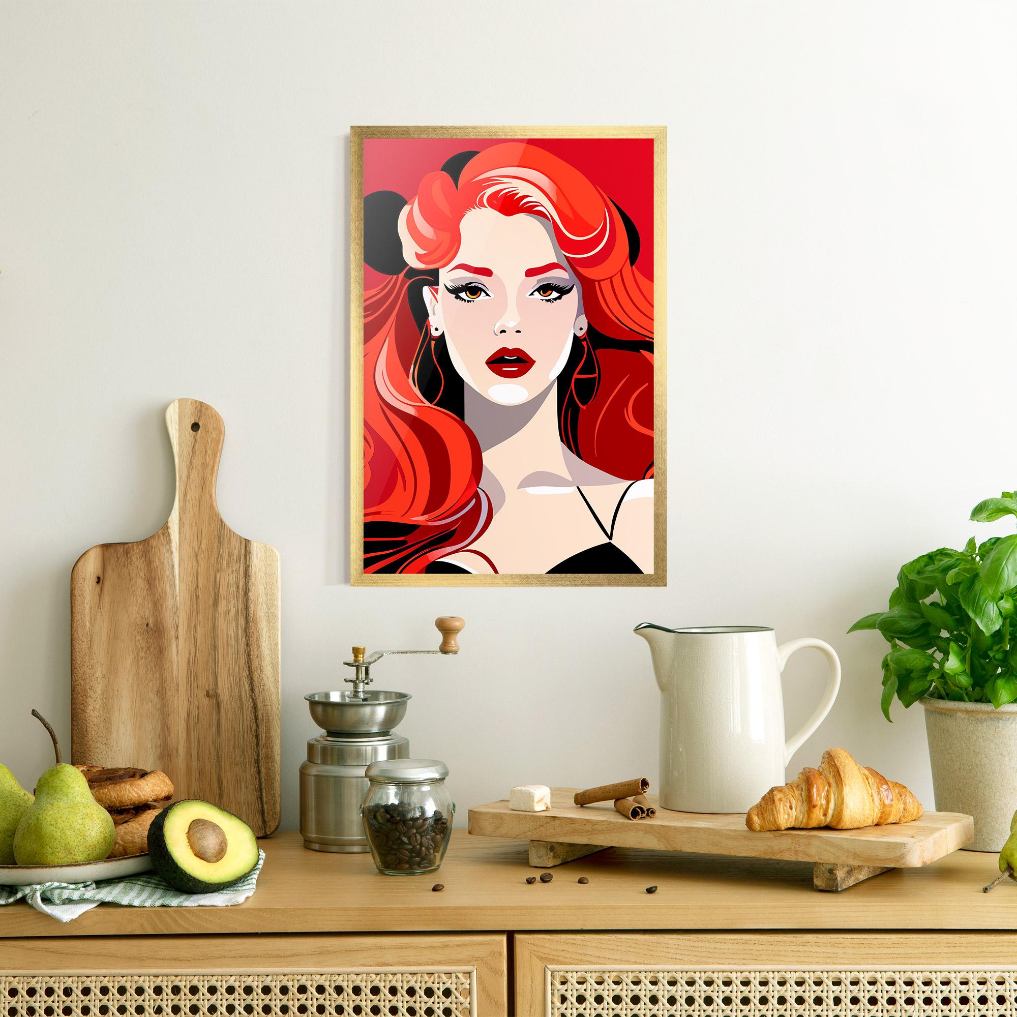 Poster Înrămat Red Hair Portrait mockup 8