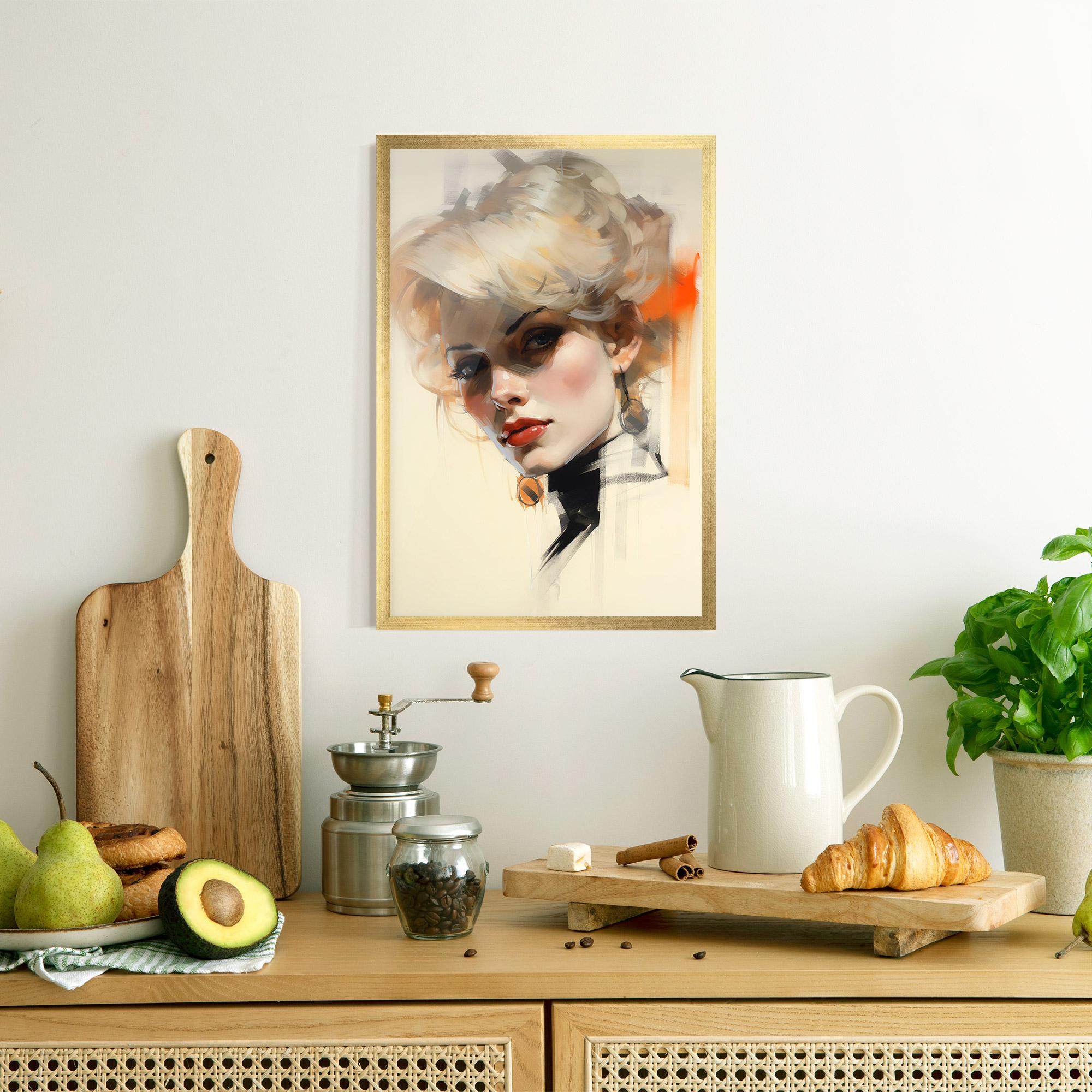 Poster Înrămat Rockabilly Blonde Girl mockup 8