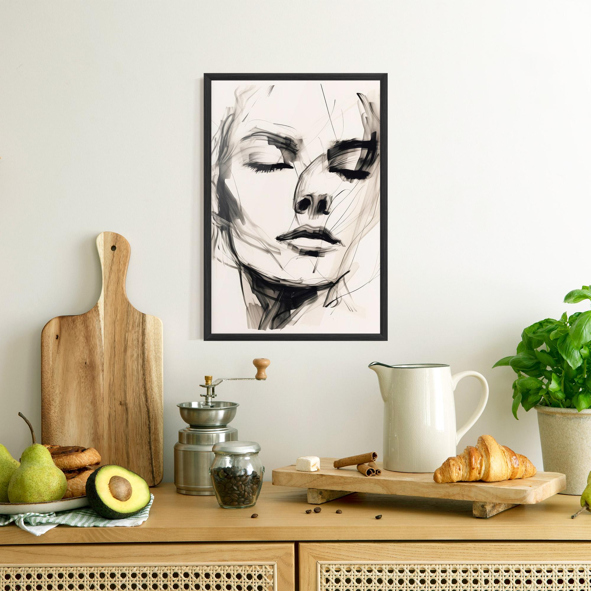 Poster Înrămat Continuous Line Woman mockup 8