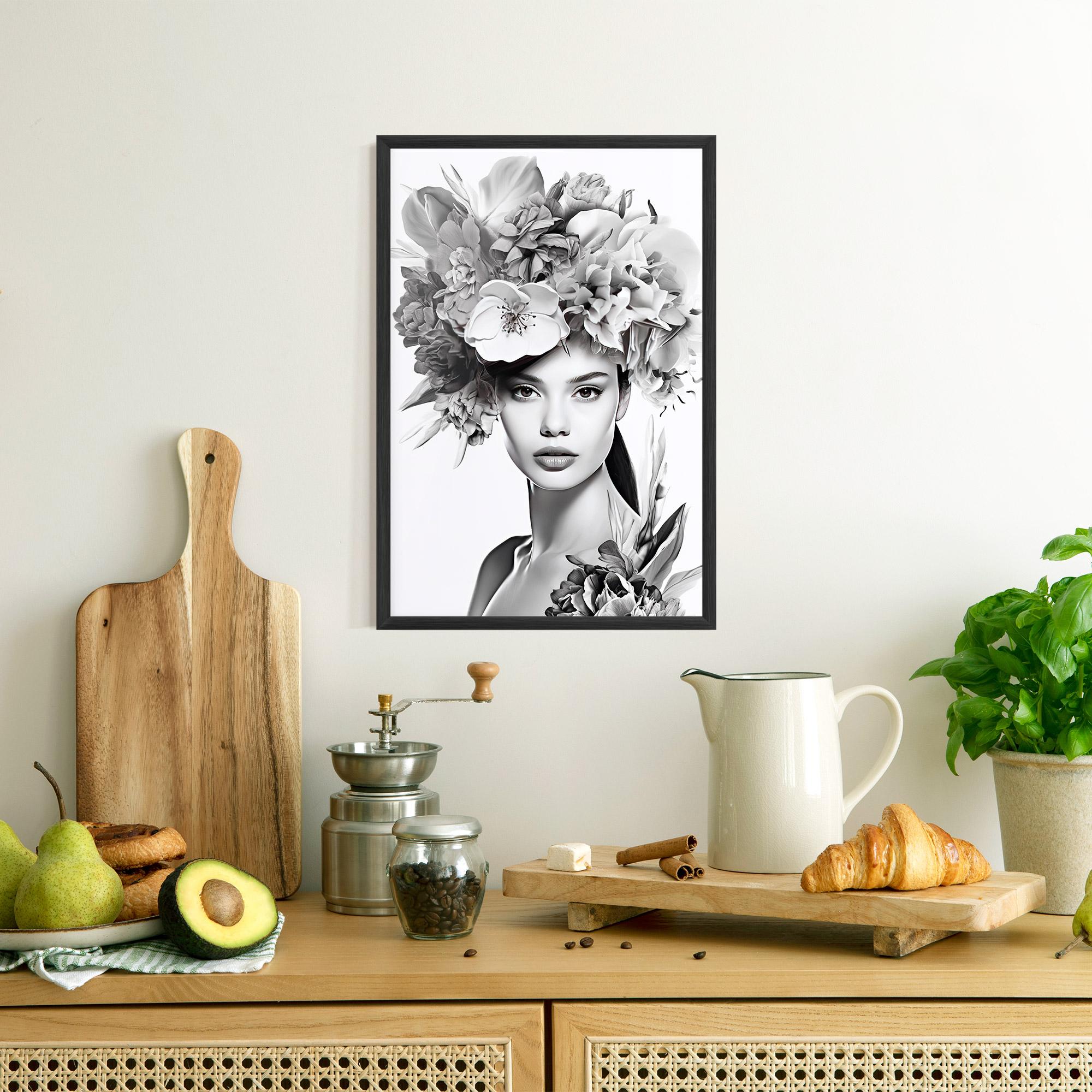 Poster Înrămat Flower Crown Woman mockup 8