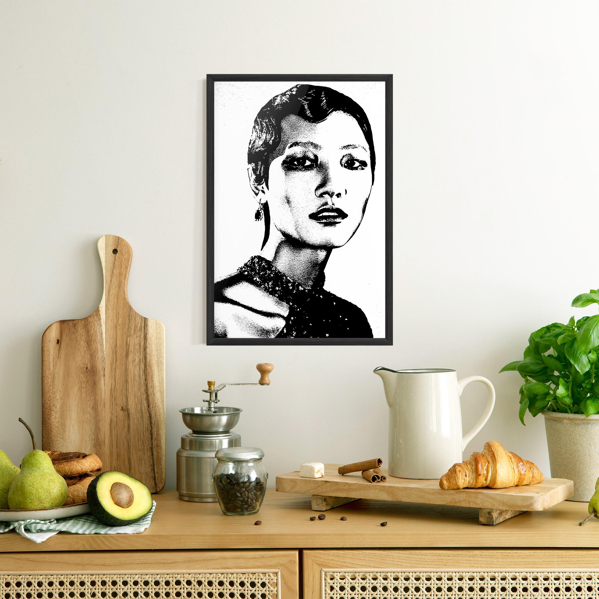 Poster Înrămat White Black Portrait mockup 8