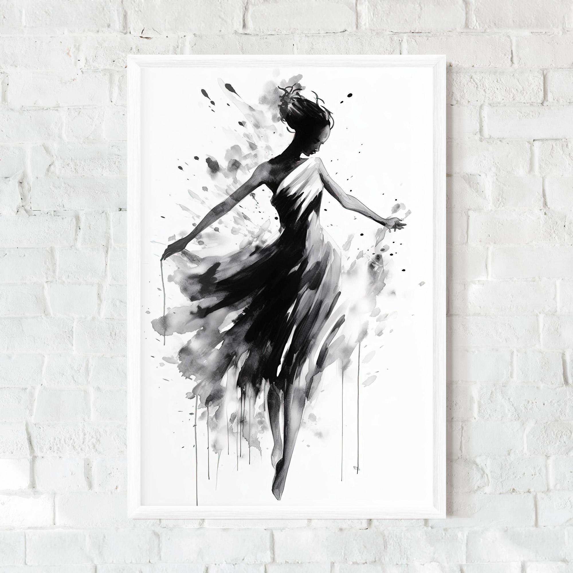 Poster Înrămat Beautiful Dancing Woman mockup 0