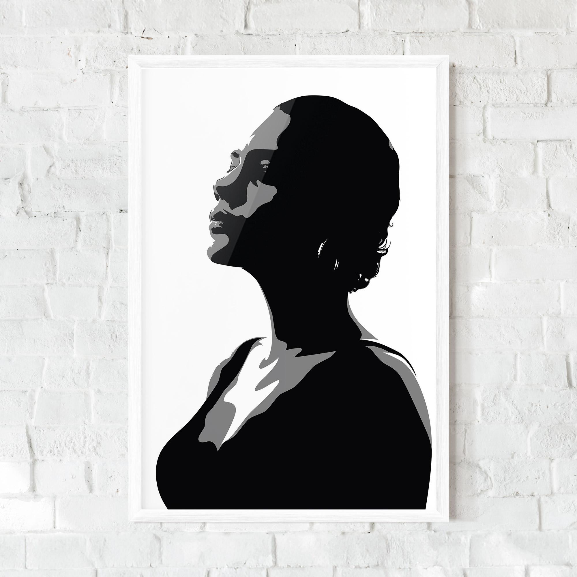 Poster Înrămat Black Woman Shilouette mockup 0