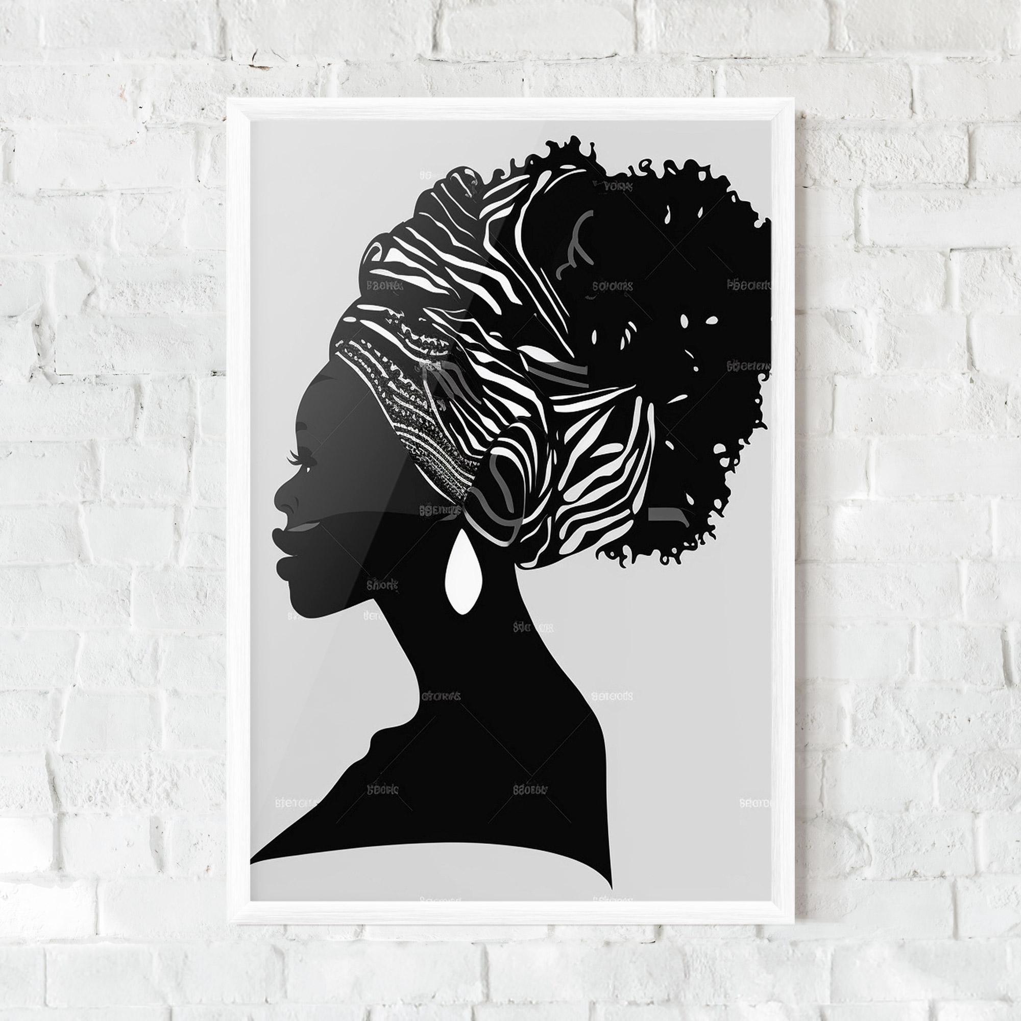 Poster Înrămat Black Woman Silhouette mockup 0