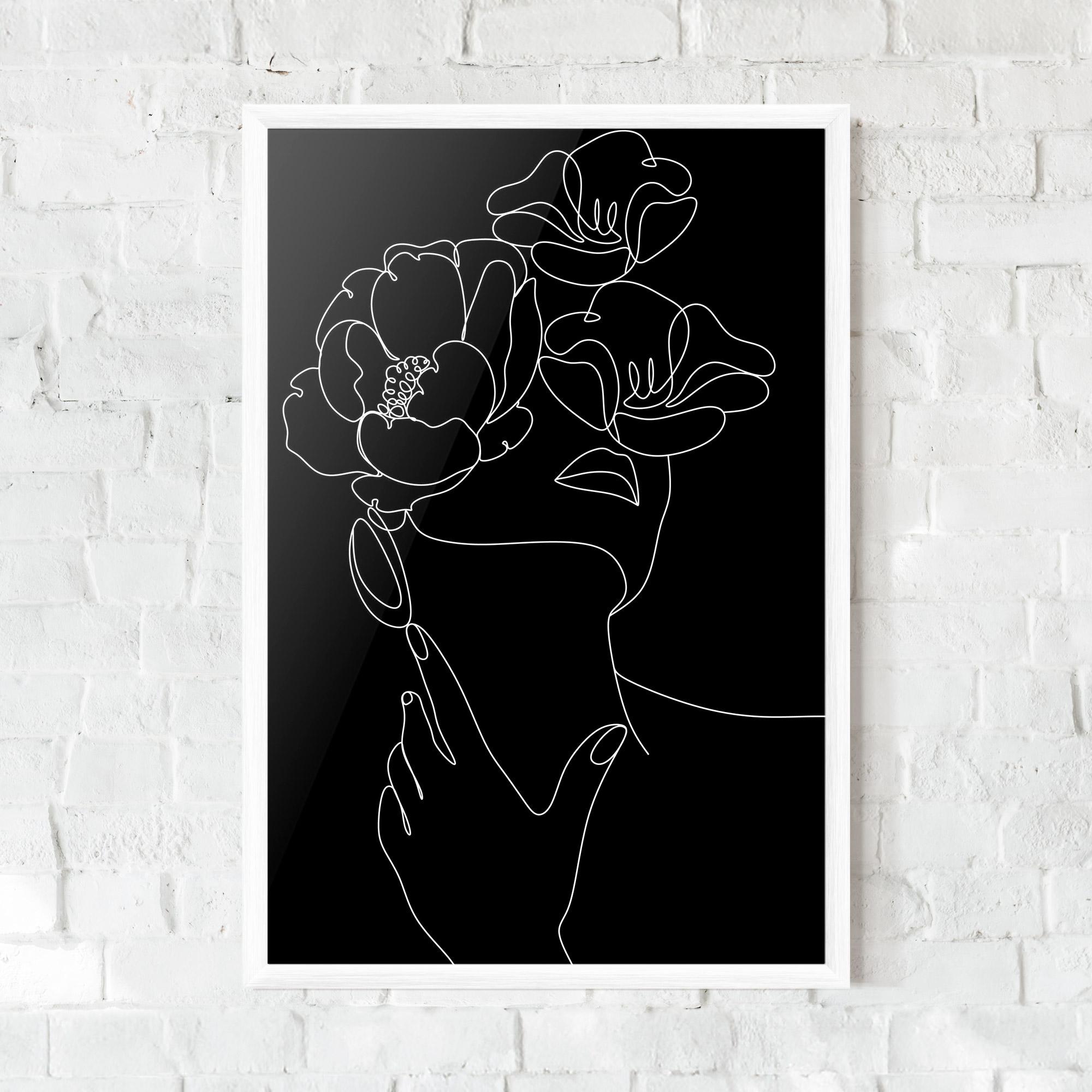 Poster Înrămat Flower Girl Line mockup 0