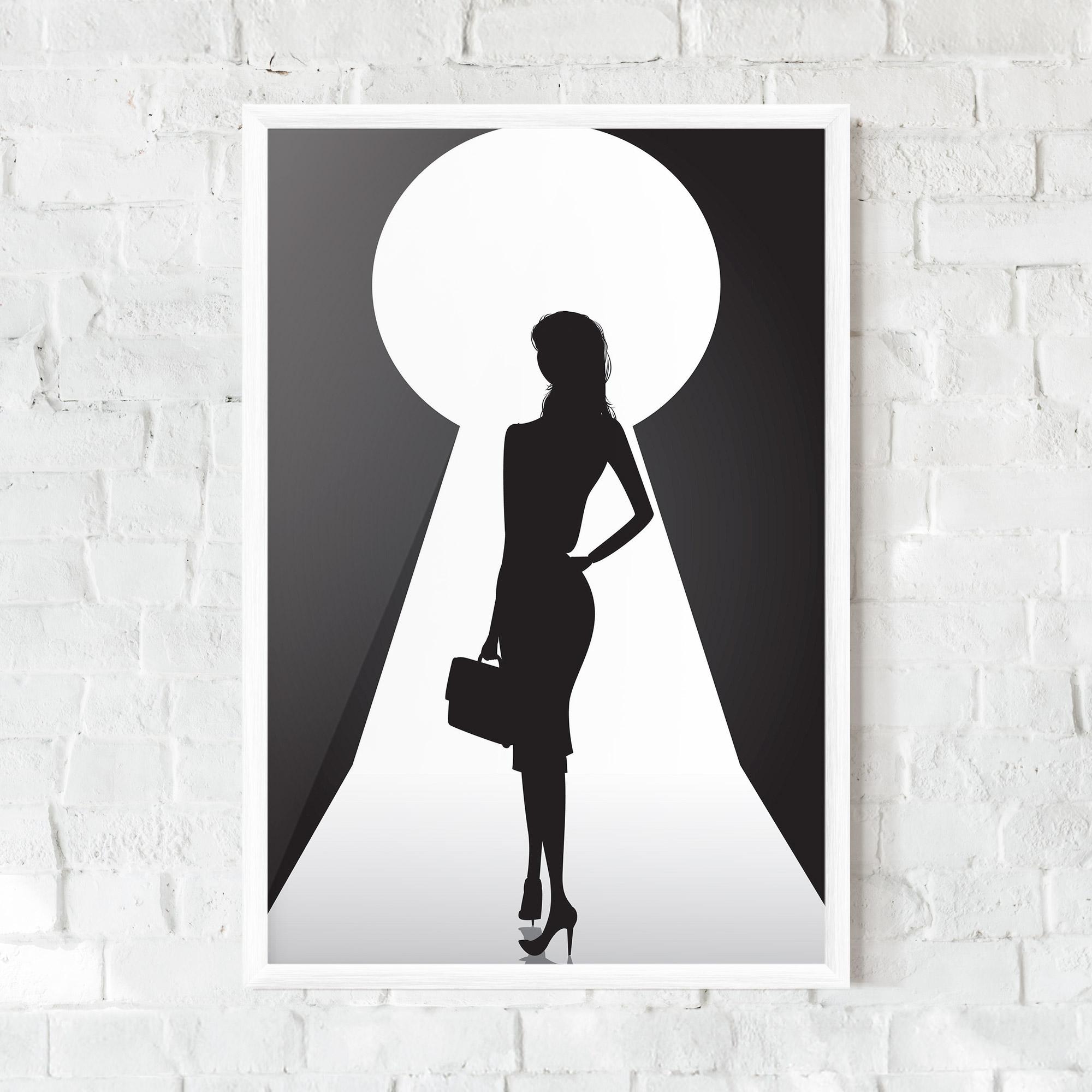 Poster Înrămat Girl Door mockup 0