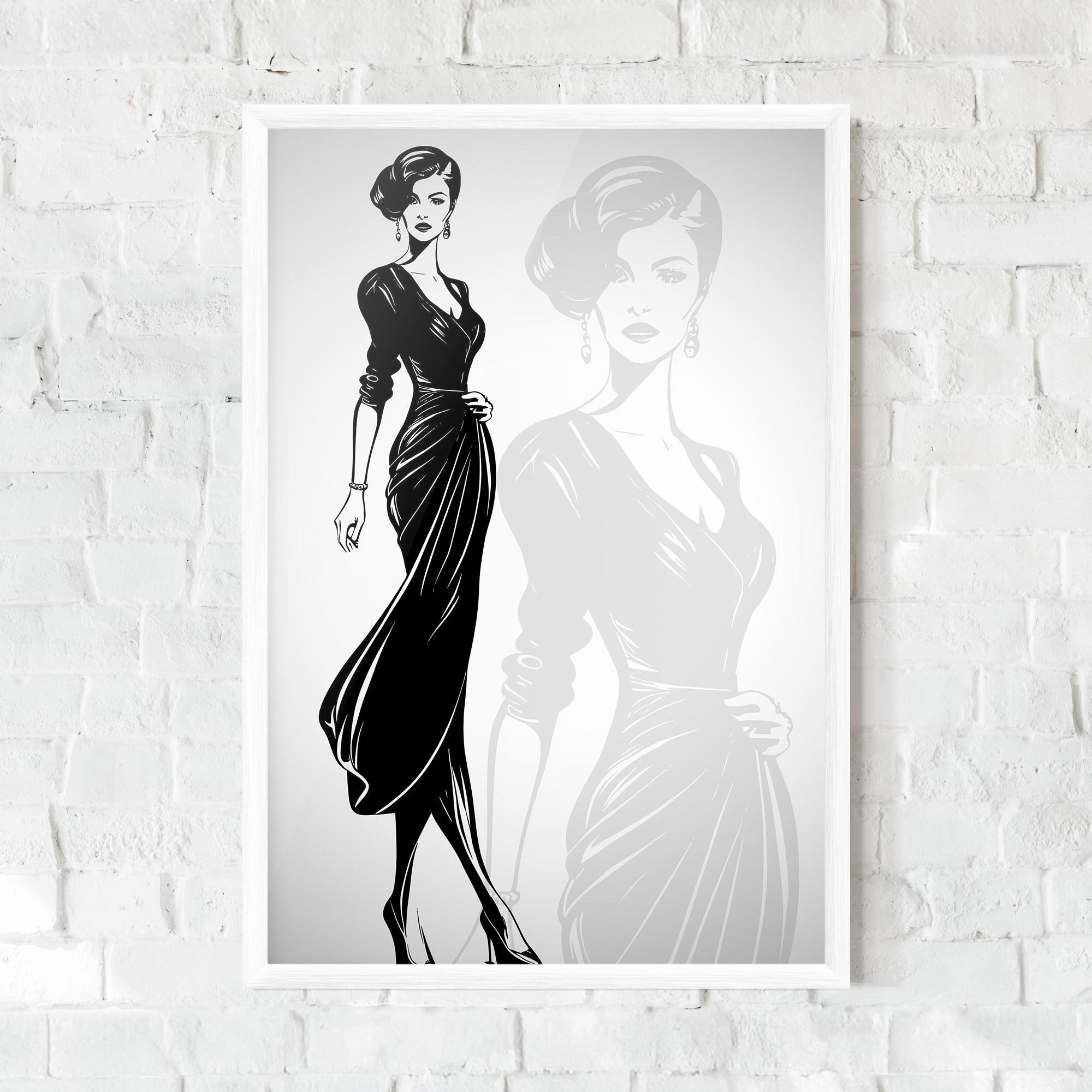 Poster Înrămat Lady Shilouette mockup 0