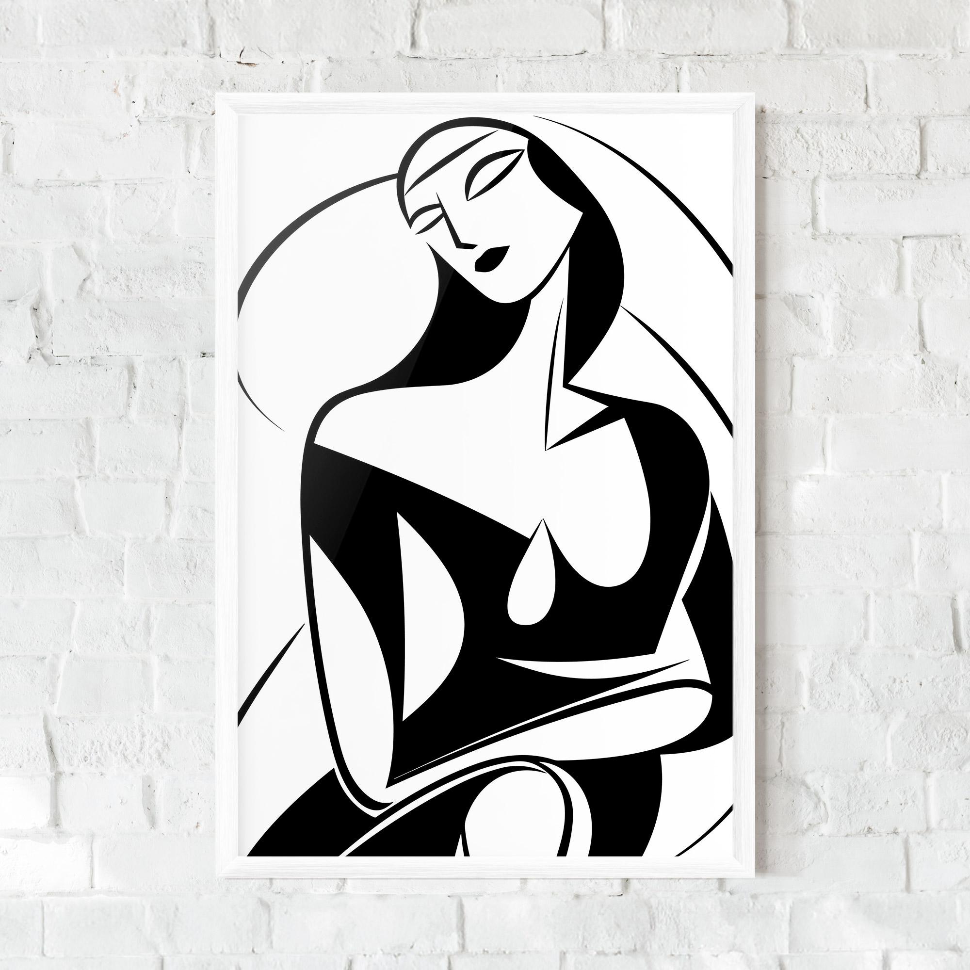 Poster Înrămat Pretty Woman Shilouette mockup 0