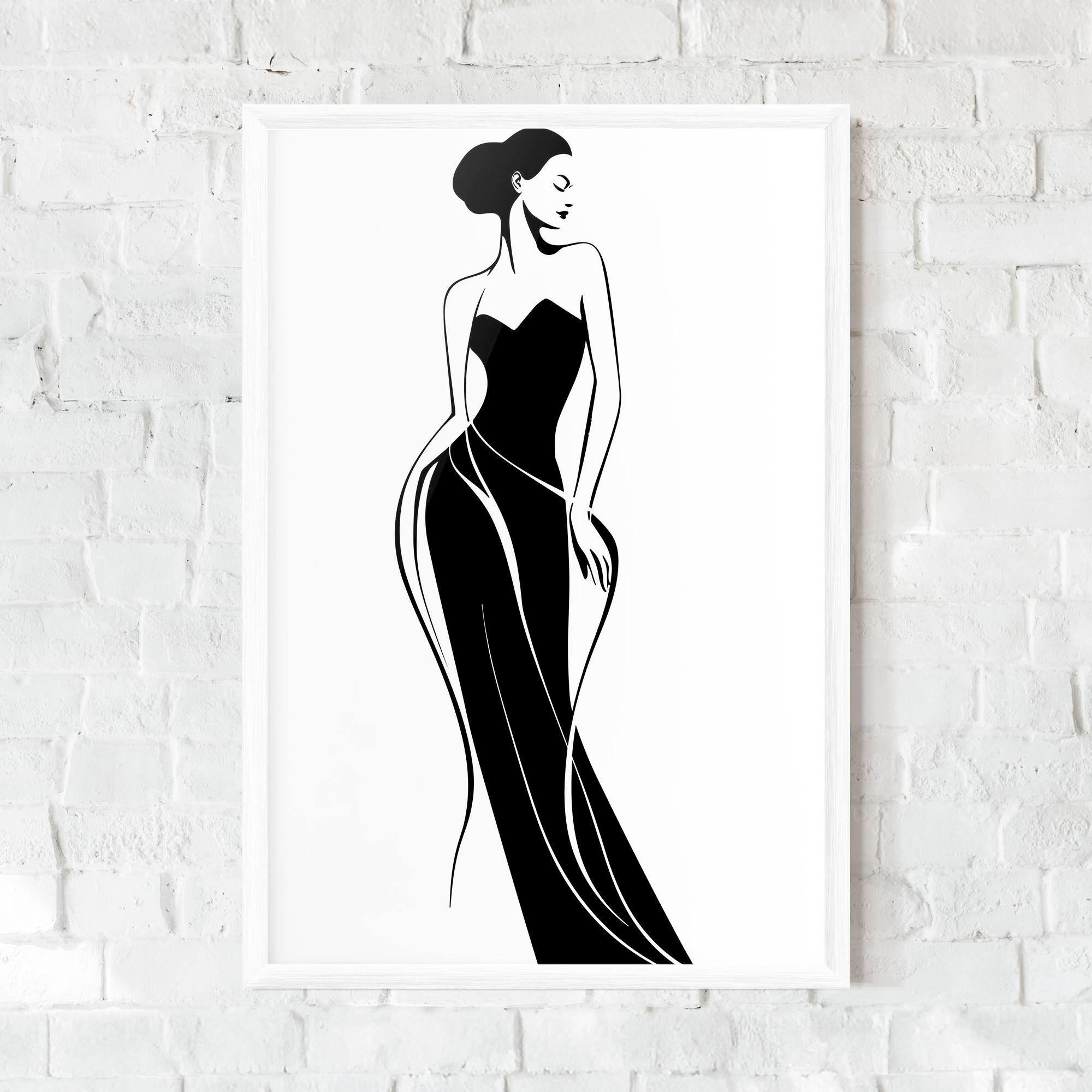 Poster Înrămat Woman Shape Line mockup 0