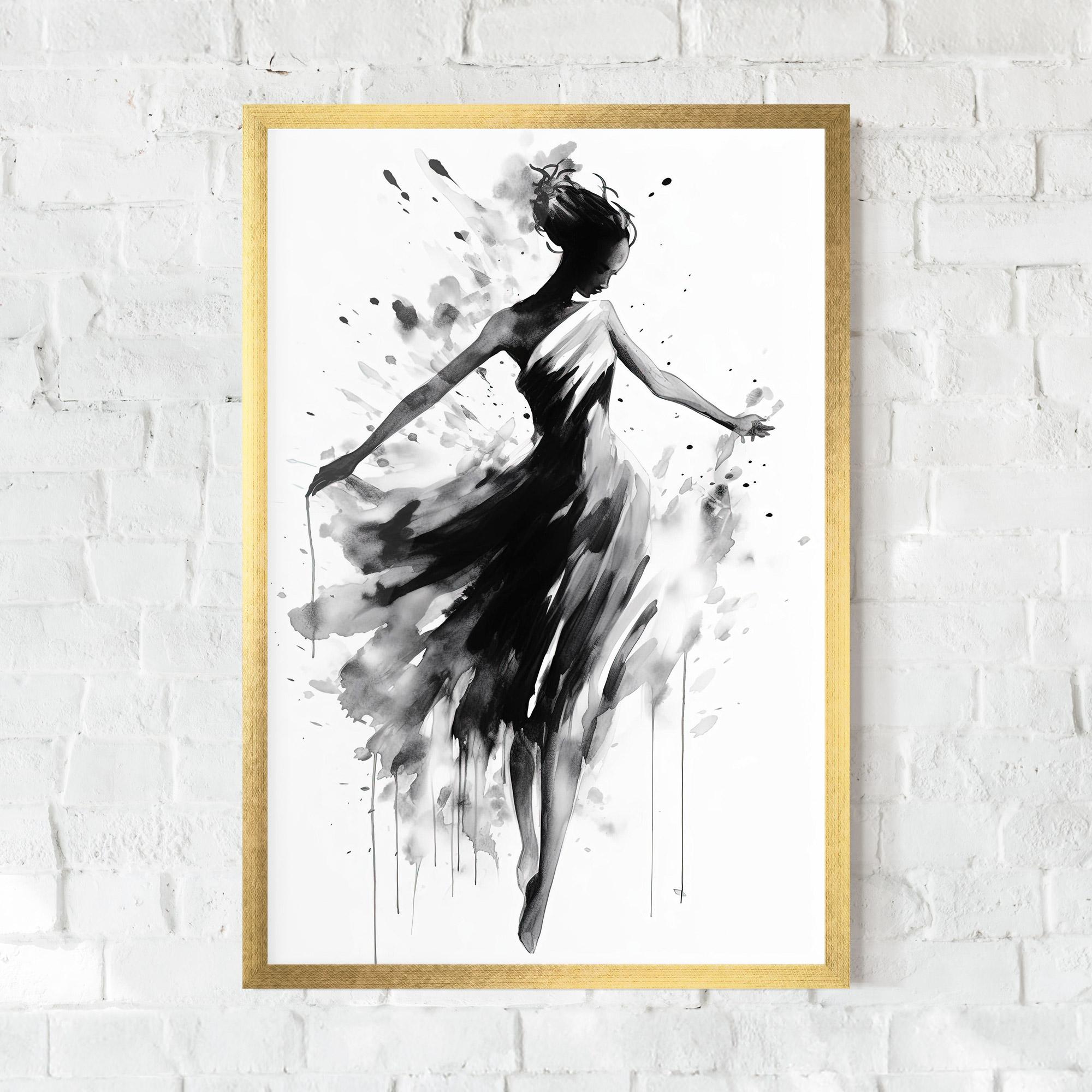 Poster Înrămat Beautiful Dancing Woman mockup 0