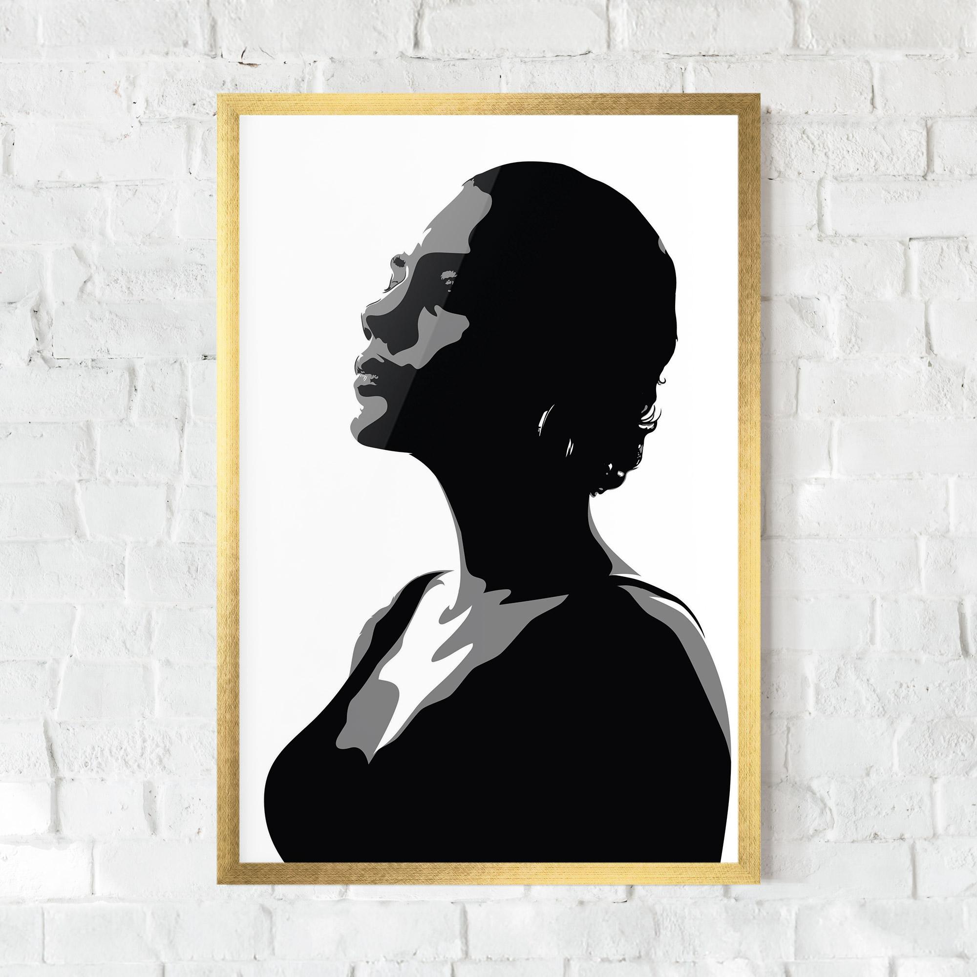 Poster Înrămat Black Woman Shilouette mockup 0