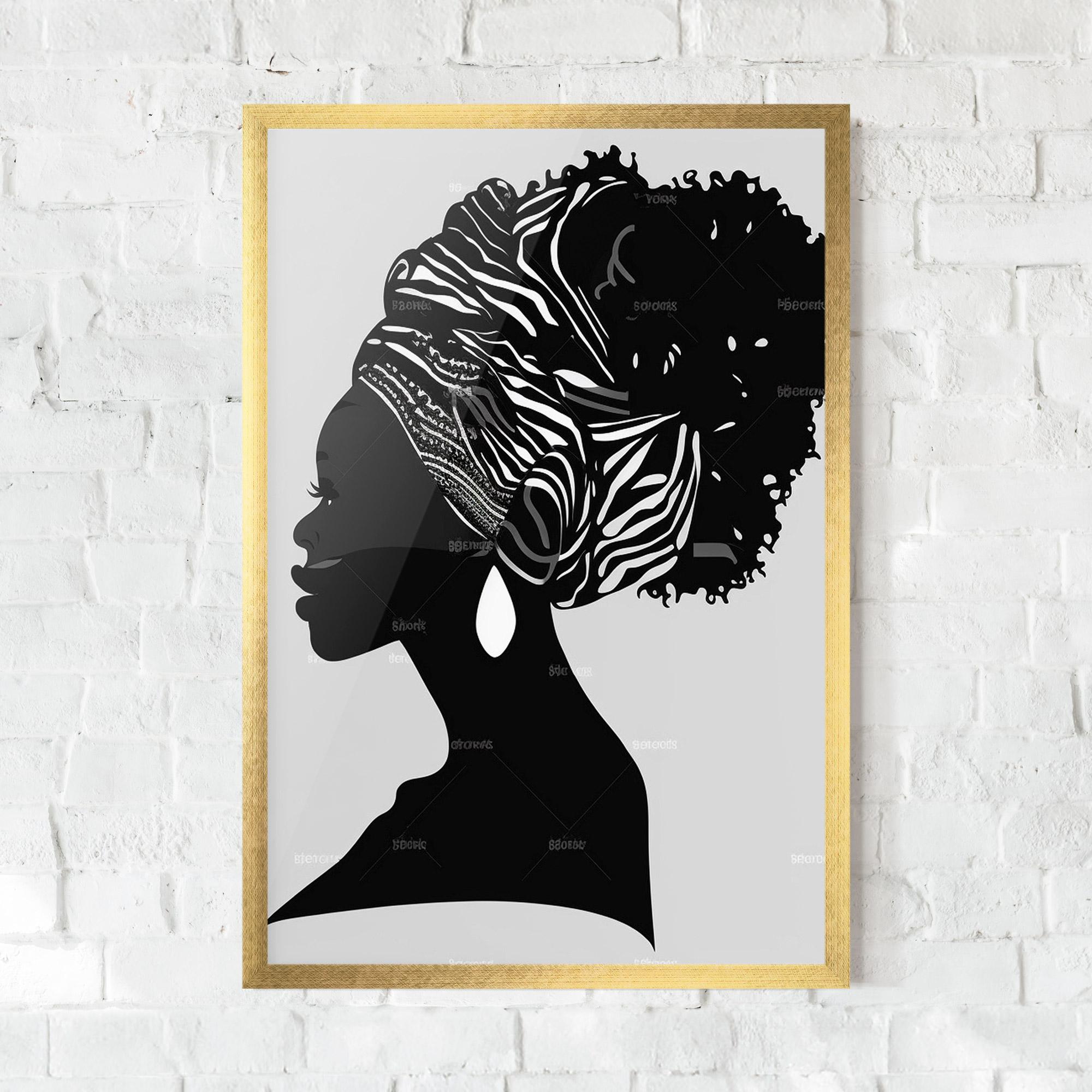 Poster Înrămat Black Woman Silhouette mockup 0