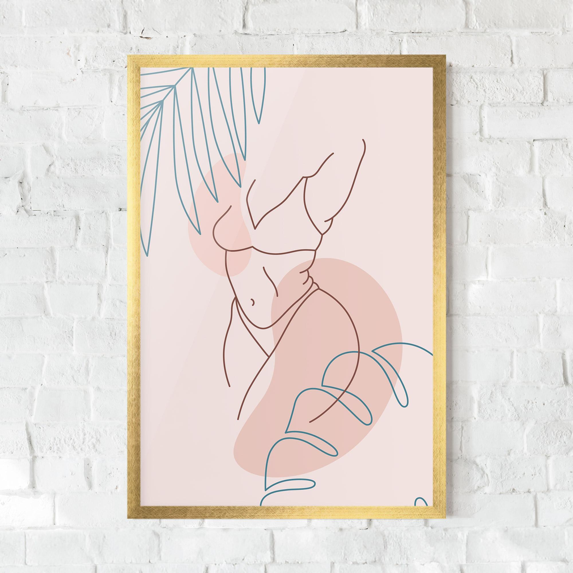 Poster Înrămat Body Line Leaf mockup 0