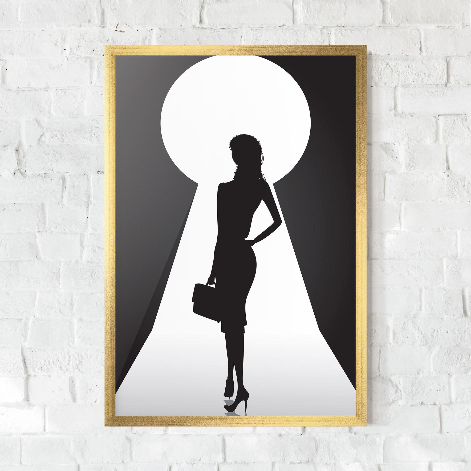 Poster Înrămat Girl Door mockup 0