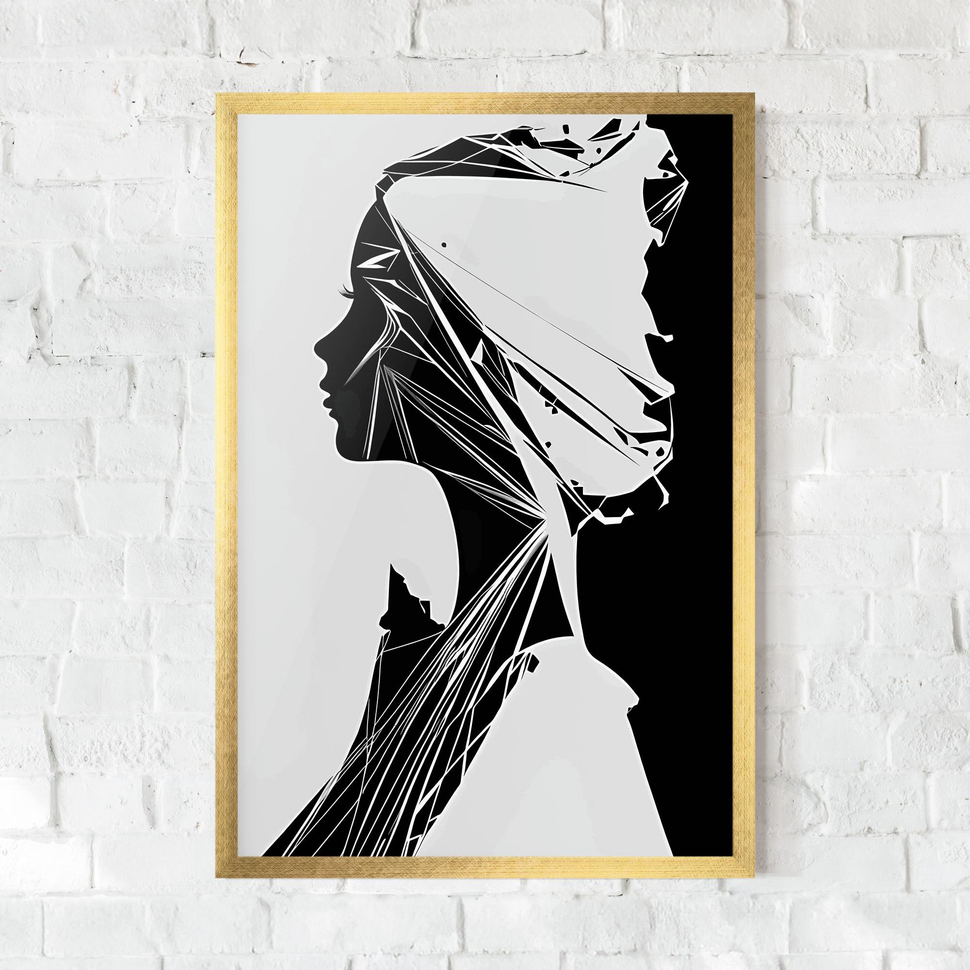 Poster Înrămat Girl Shilouette Art mockup 0