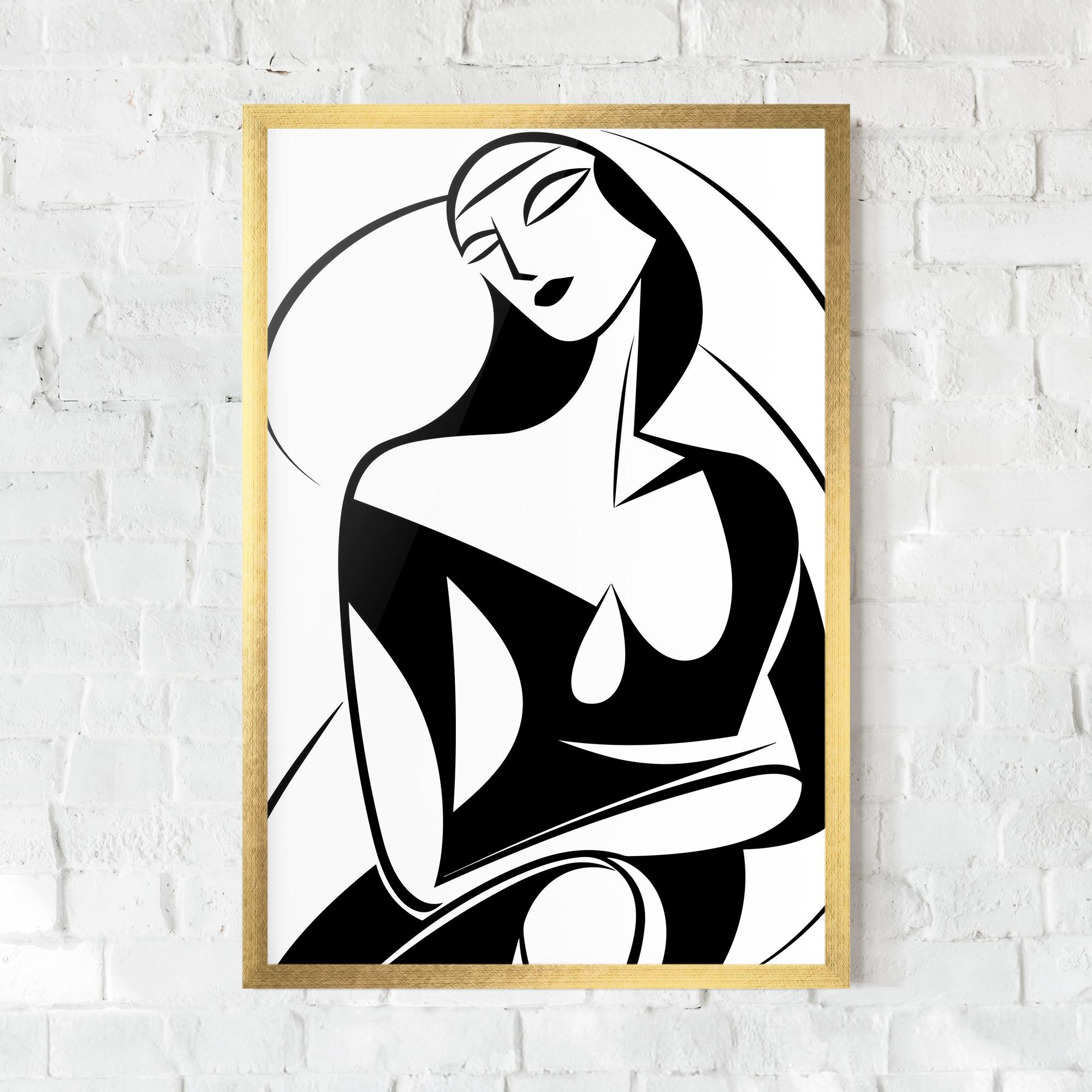 Poster Înrămat Pretty Woman Shilouette mockup 0